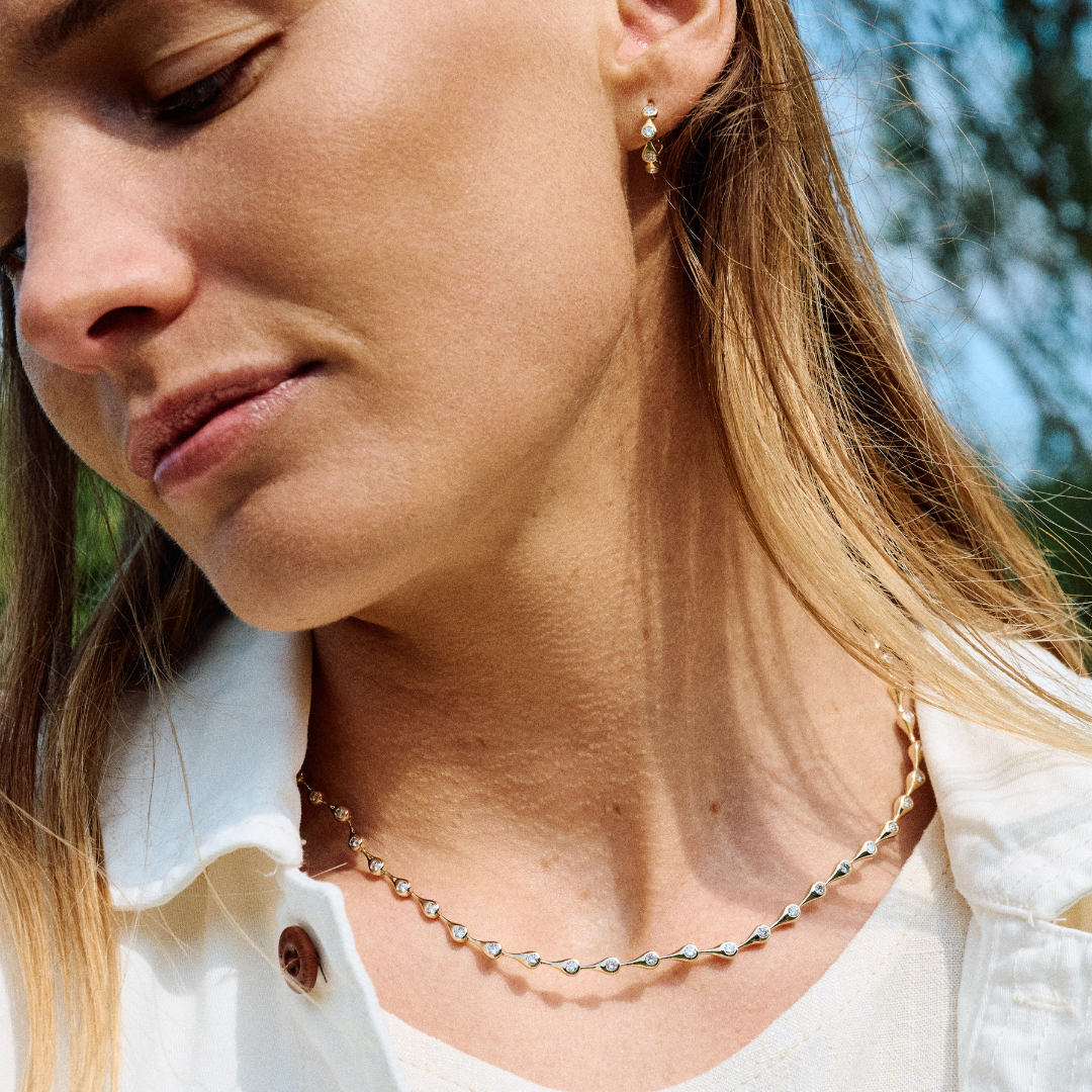 886 Royal Mint Earrings Teardrop Diamond Hoop Earrings, 18ct Yellow Gold