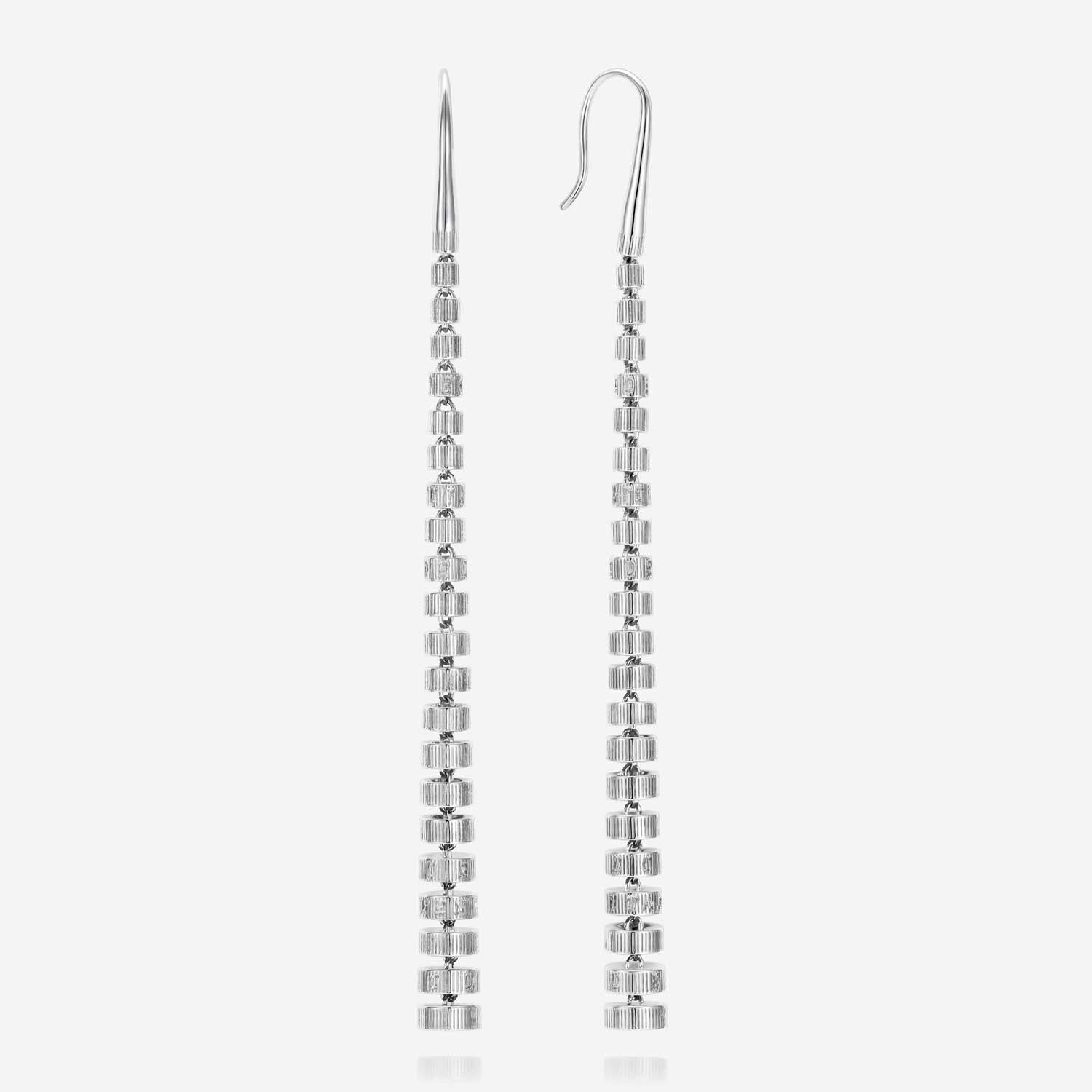 886 Royal Mint Earrings Tutamen Stack Drop Earrings Silver