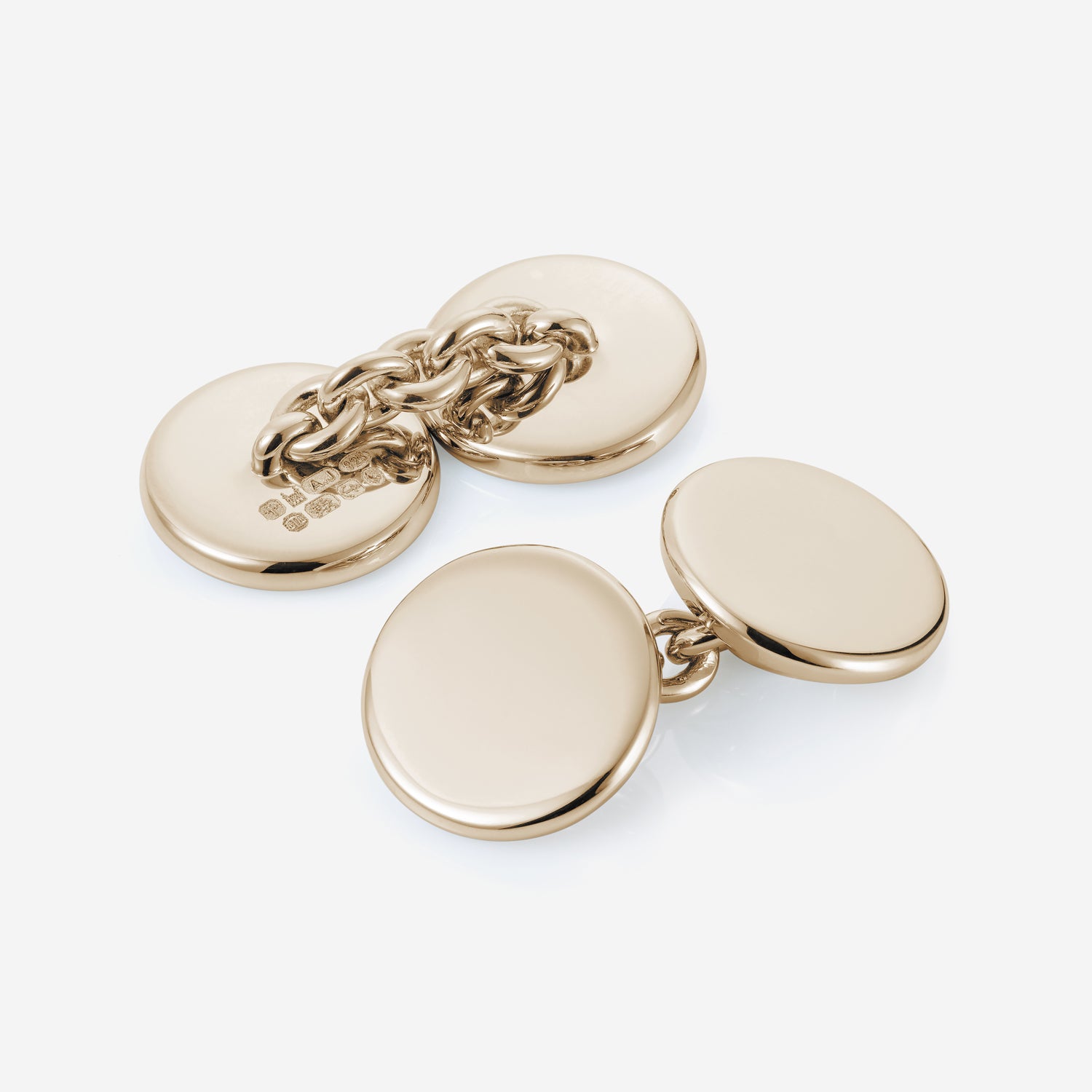 886 Royal Mint Cufflinks 886 Round Cufflinks 9ct Yellow Gold