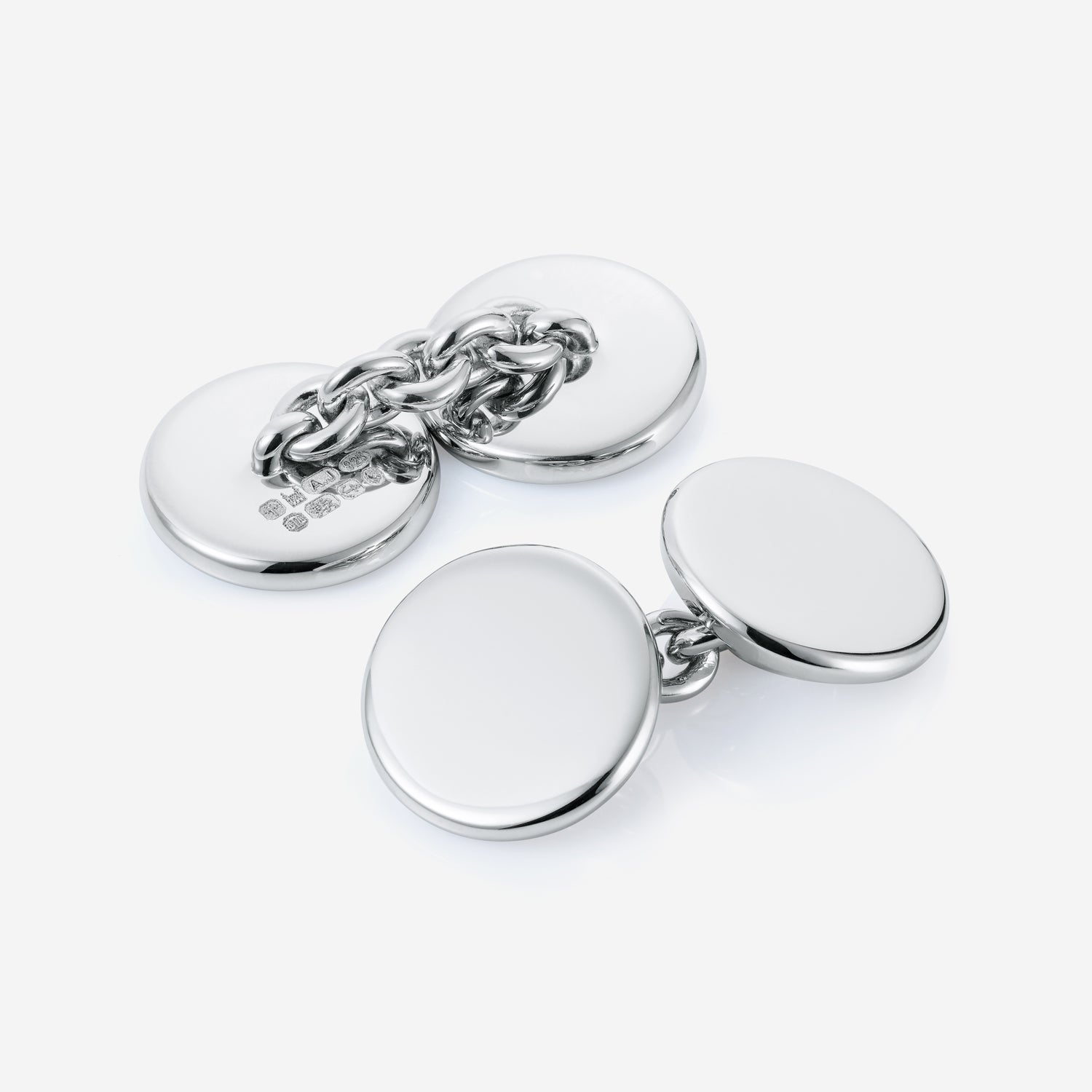 886 Royal Mint Cufflinks 886 Round Cufflinks Silver