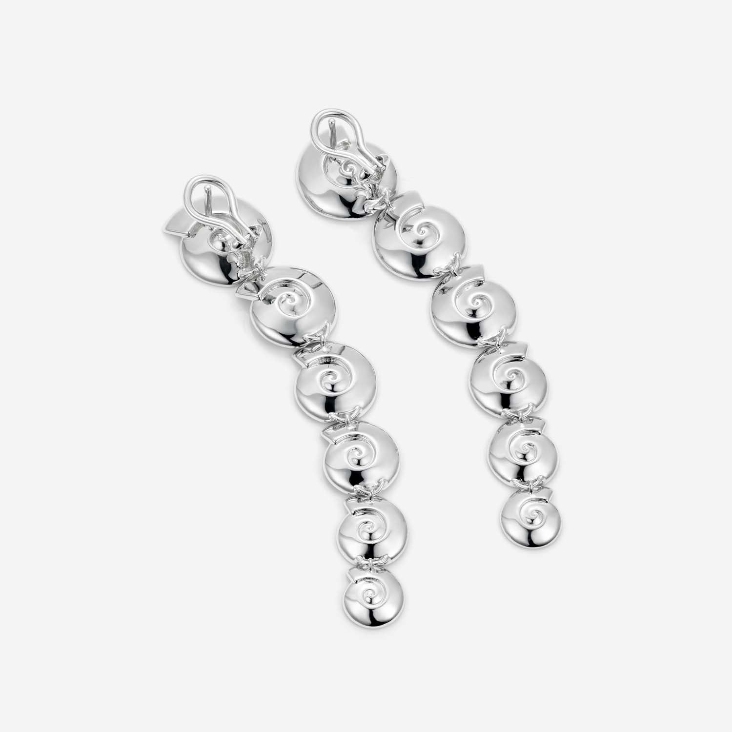 886 Royal Mint Earrings Tutamen Spiral Drop Earrings Silver