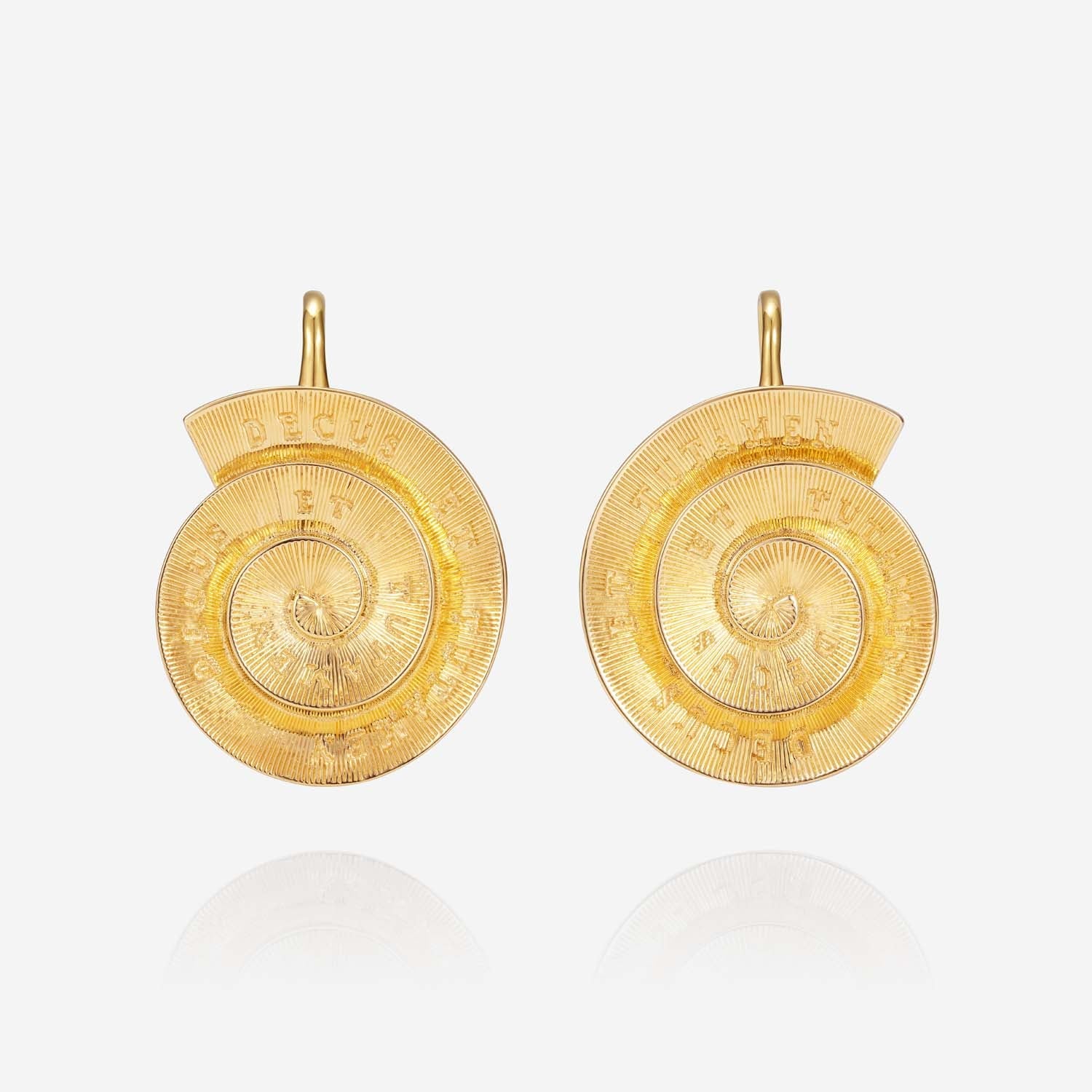 886 Royal Mint Earrings Tutamen Spiral Earrings 18ct Yellow Gold