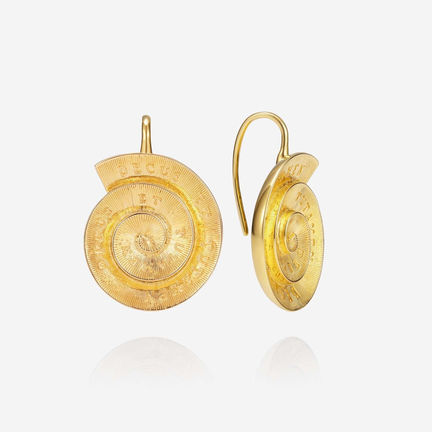 886 Royal Mint Earrings Tutamen Spiral Earrings 18ct Yellow Gold