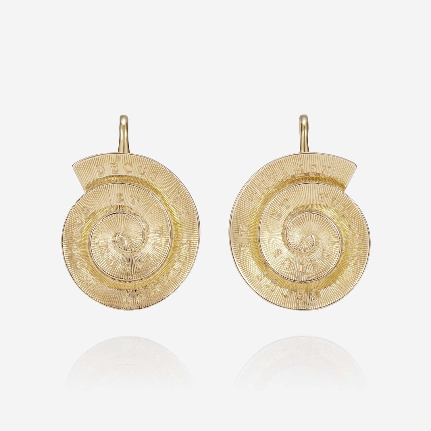 886 Royal Mint Earrings Tutamen Spiral Earrings 9ct Yellow Gold