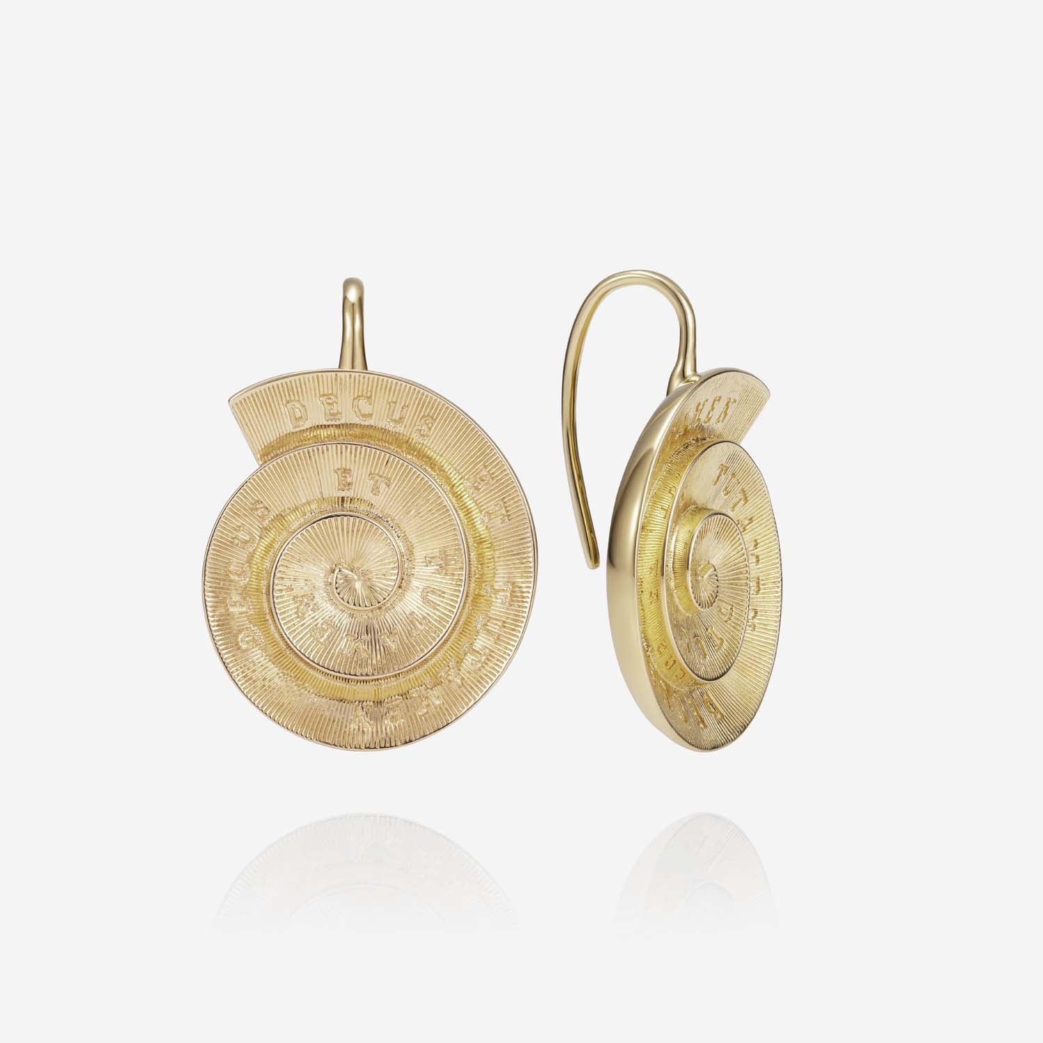 886 Royal Mint Earrings Tutamen Spiral Earrings 9ct Yellow Gold