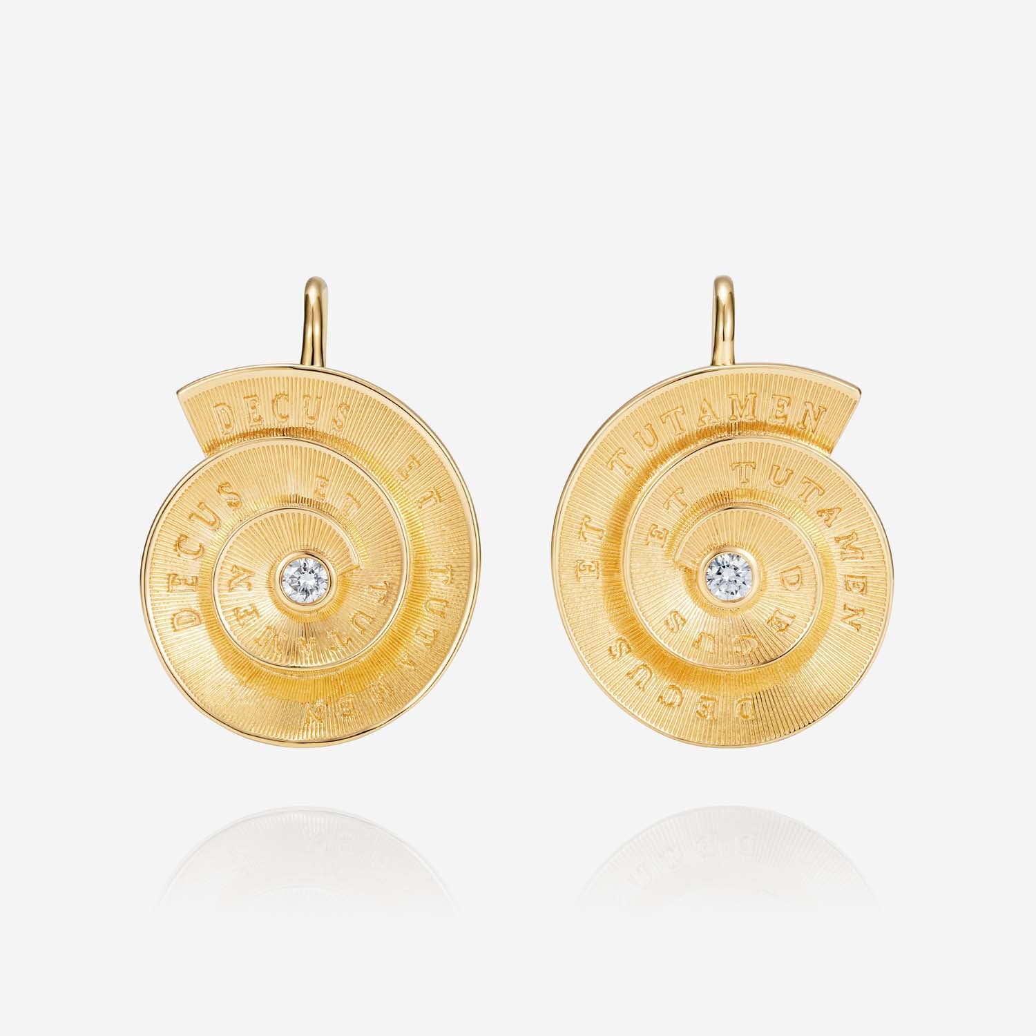 886 Royal Mint Earrings Tutamen Diamond Spiral Earrings 18ct Yellow Gold