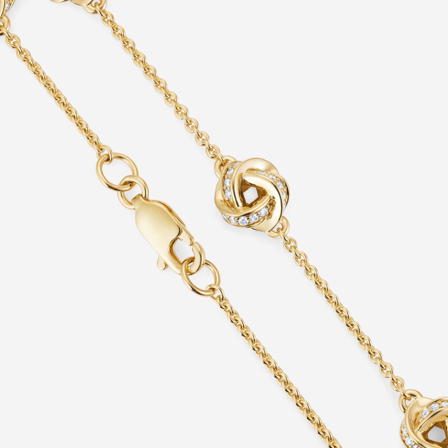 886 Royal Mint Bracelet Diamond Knot 7.5 inch Bracelet, 18ct Yellow Gold