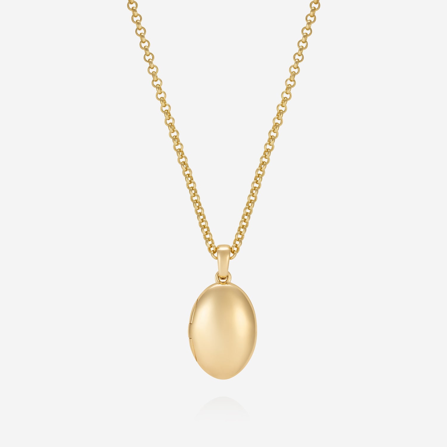 886 Royal Mint Necklaces 886 Oval Locket With Chain 18ct Yellow Gold