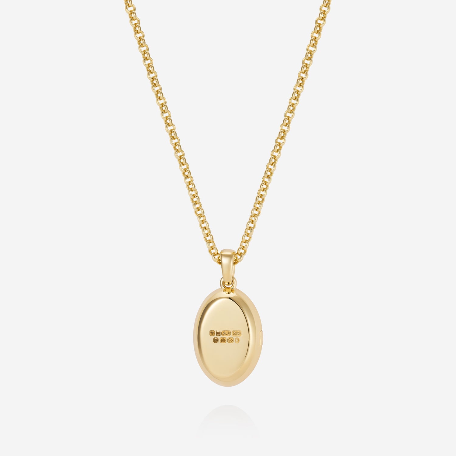 886 Royal Mint Necklaces 886 Oval Locket With Chain 18ct Yellow Gold