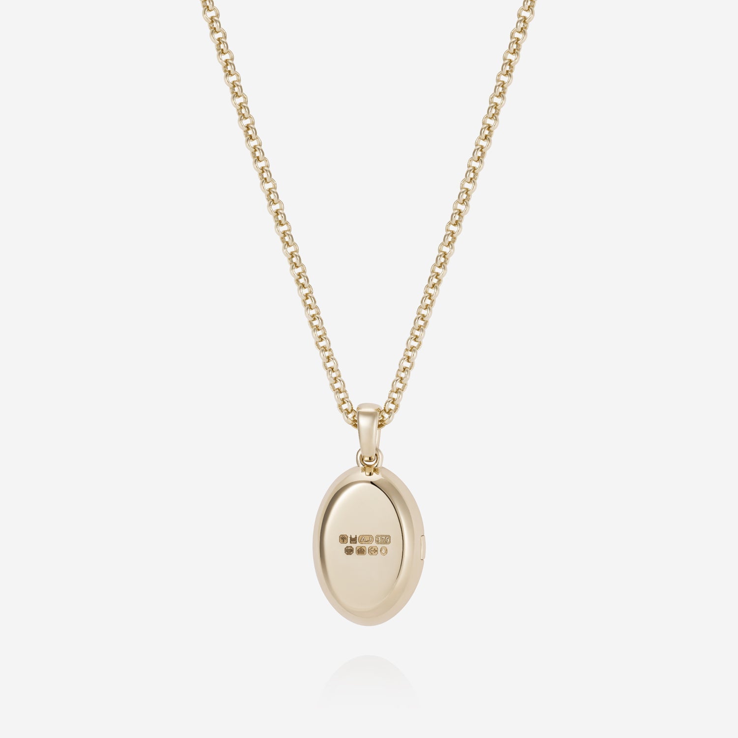 886 Royal Mint Necklaces 886 Oval Locket With Chain 9ct Yellow Gold
