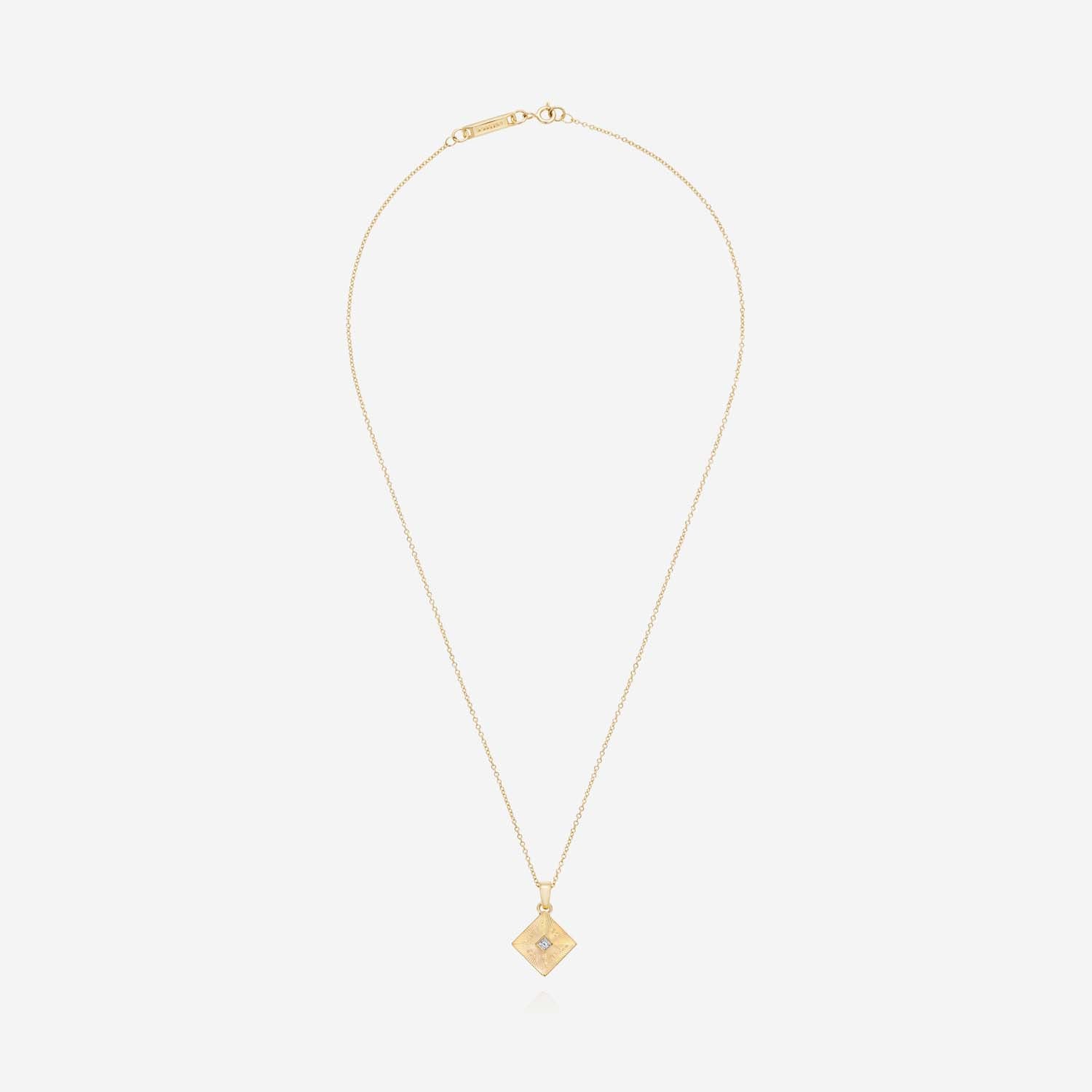 886 Royal Mint Necklaces Tutamen Diamond Square Pendant 18ct Yellow Gold