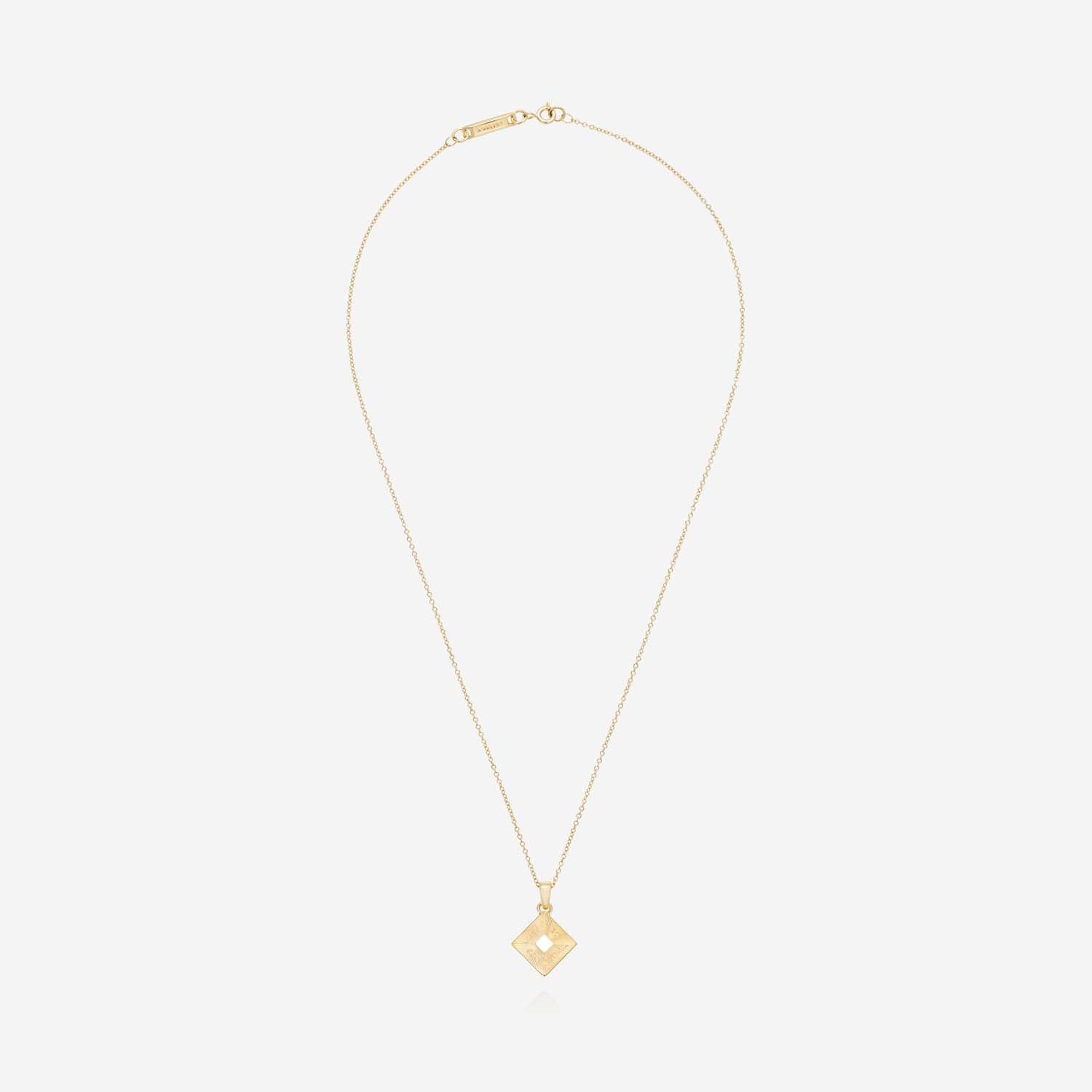 886 Royal Mint Necklaces Tutamen Square Pendant with Chain 18ct Yellow Gold