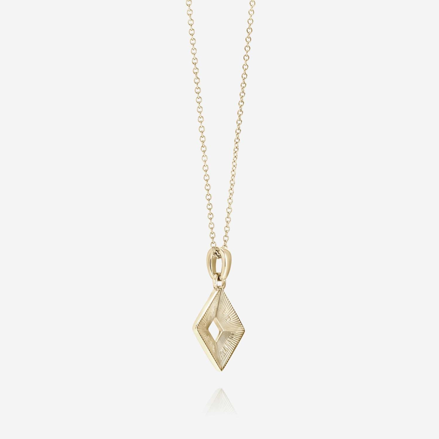 886 Royal Mint Necklaces Tutamen Square Pendant with Chain 9ct Yellow Gold