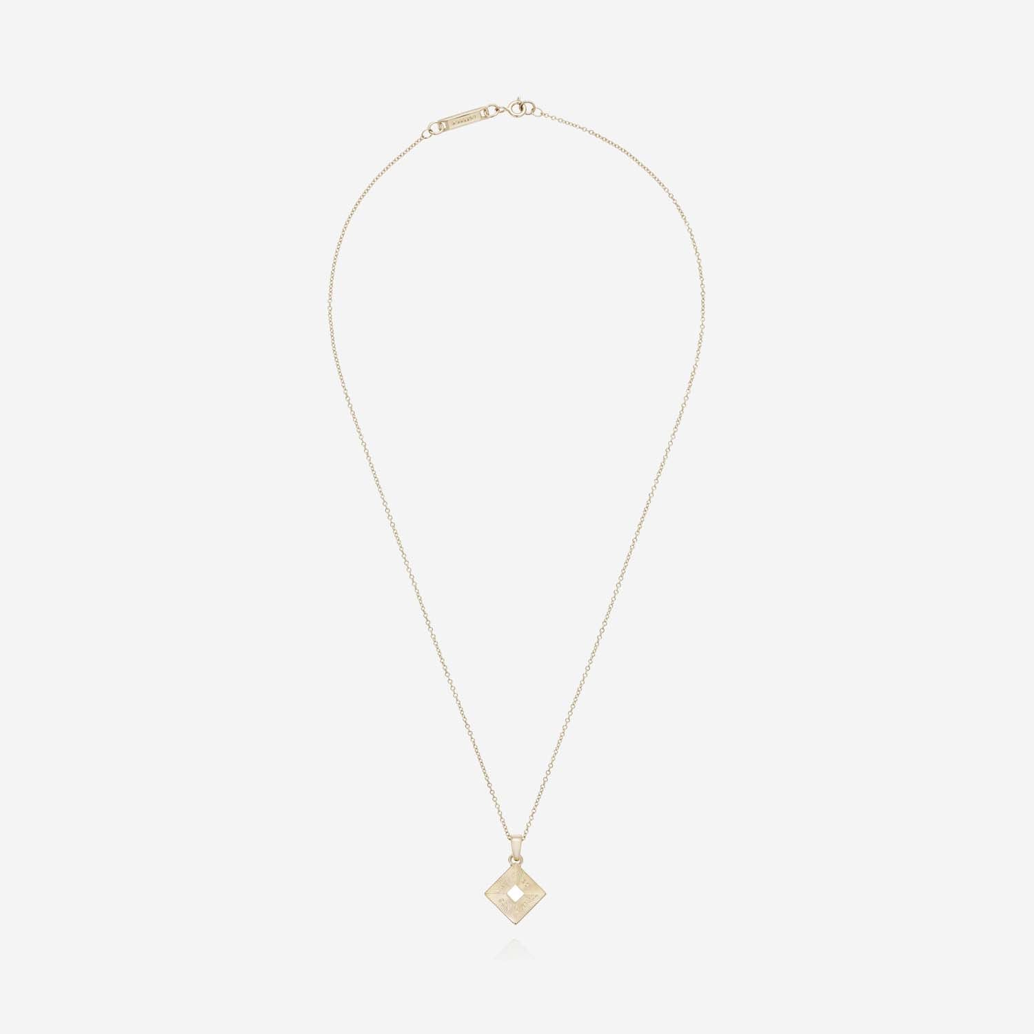 886 Royal Mint Necklaces Tutamen Square Pendant with Chain 9ct Yellow Gold
