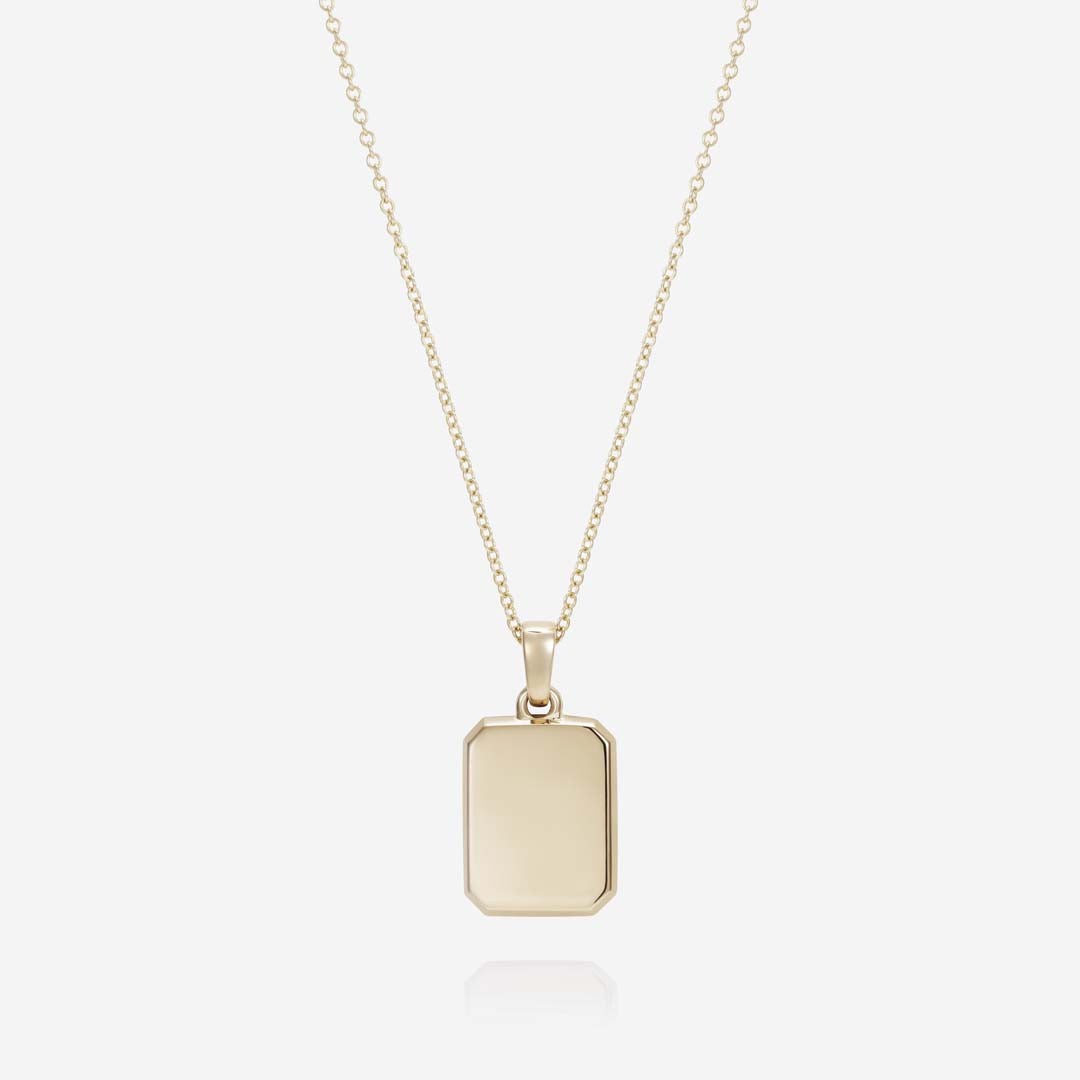 886 Royal Mint Pendants & Charms 886 Rectangle Pendant With Chain 9ct Yellow Gold