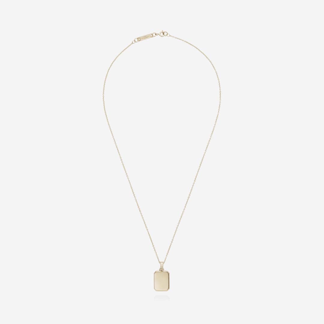 886 Royal Mint Pendants & Charms 886 Rectangle Pendant With Chain 9ct Yellow Gold