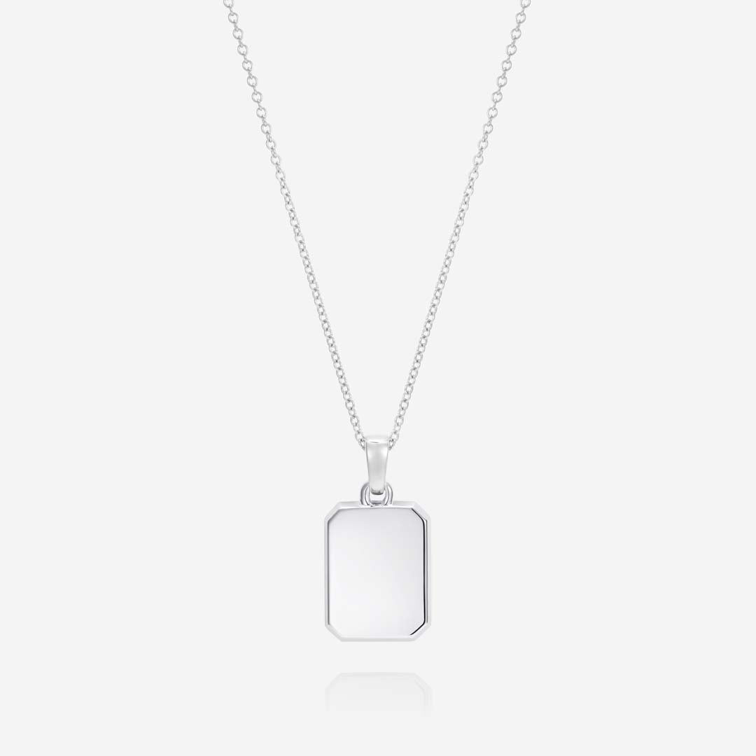 886 Royal Mint Pendants & Charms 886 Rectangle Pendant with Chain Sterling Silver