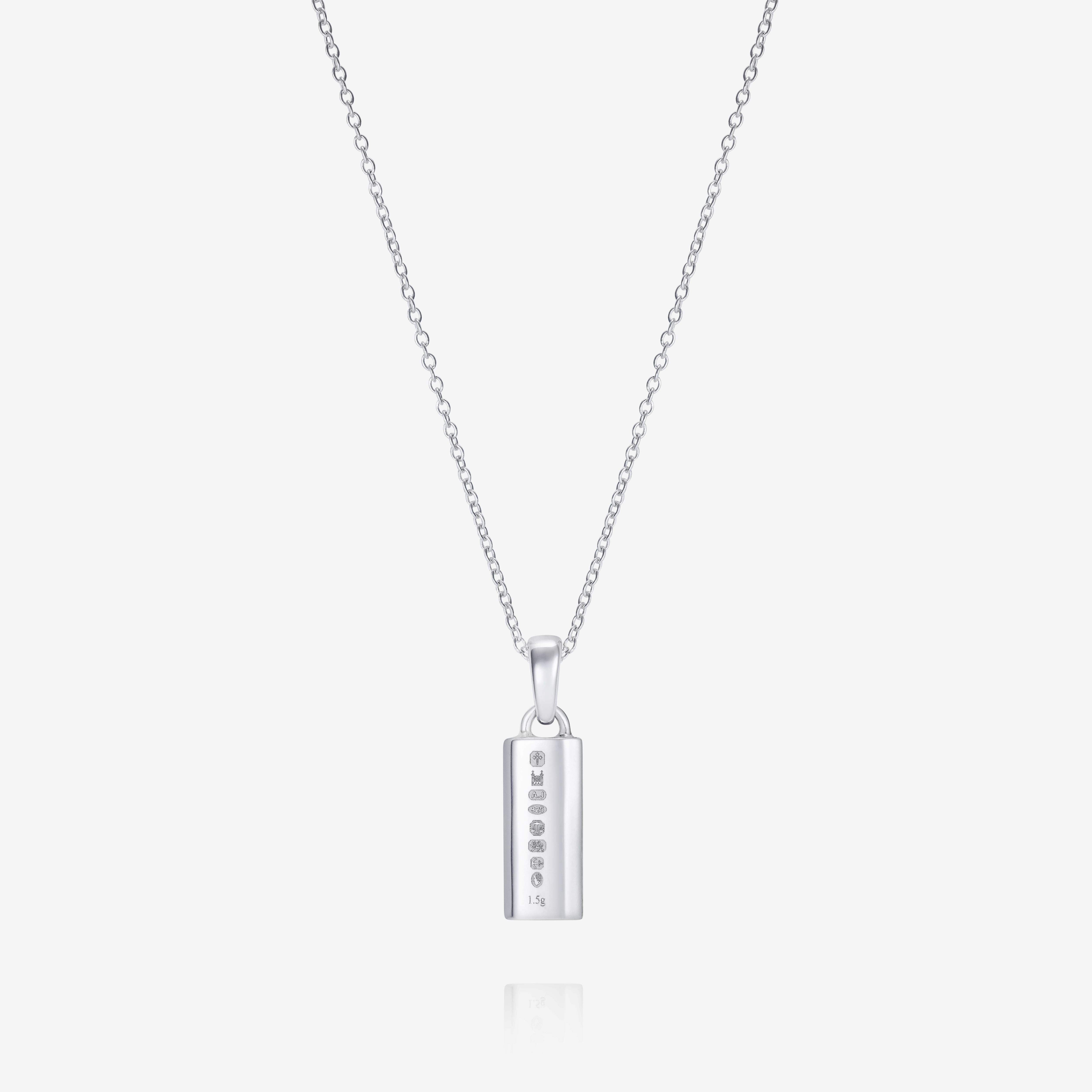 886 Royal Mint Necklaces 886 Bar Pendant with Chain in Sterling Silver