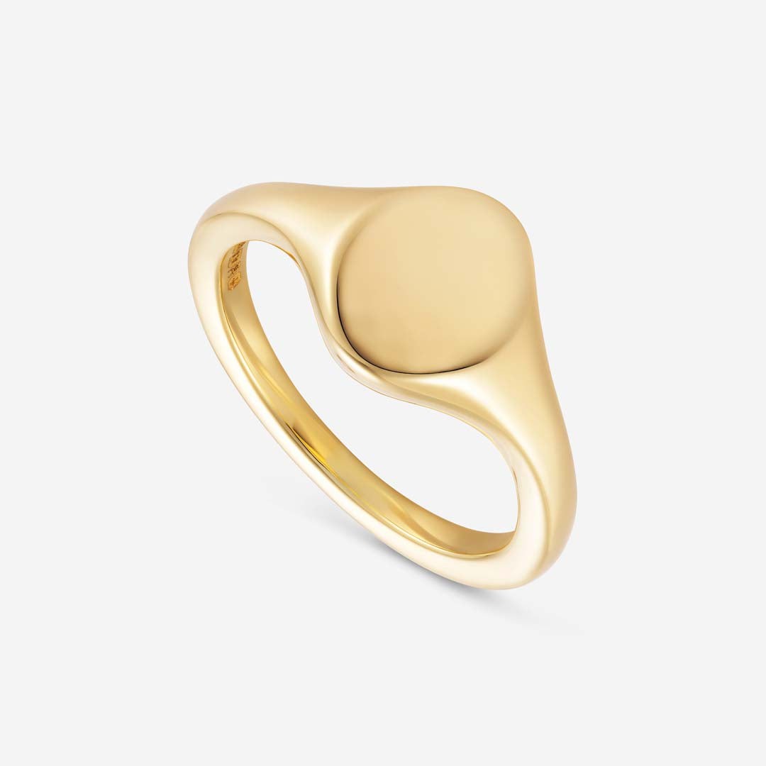 886 Royal Mint Rings 886 Caustic Signet Ring in 18ct Yellow Gold