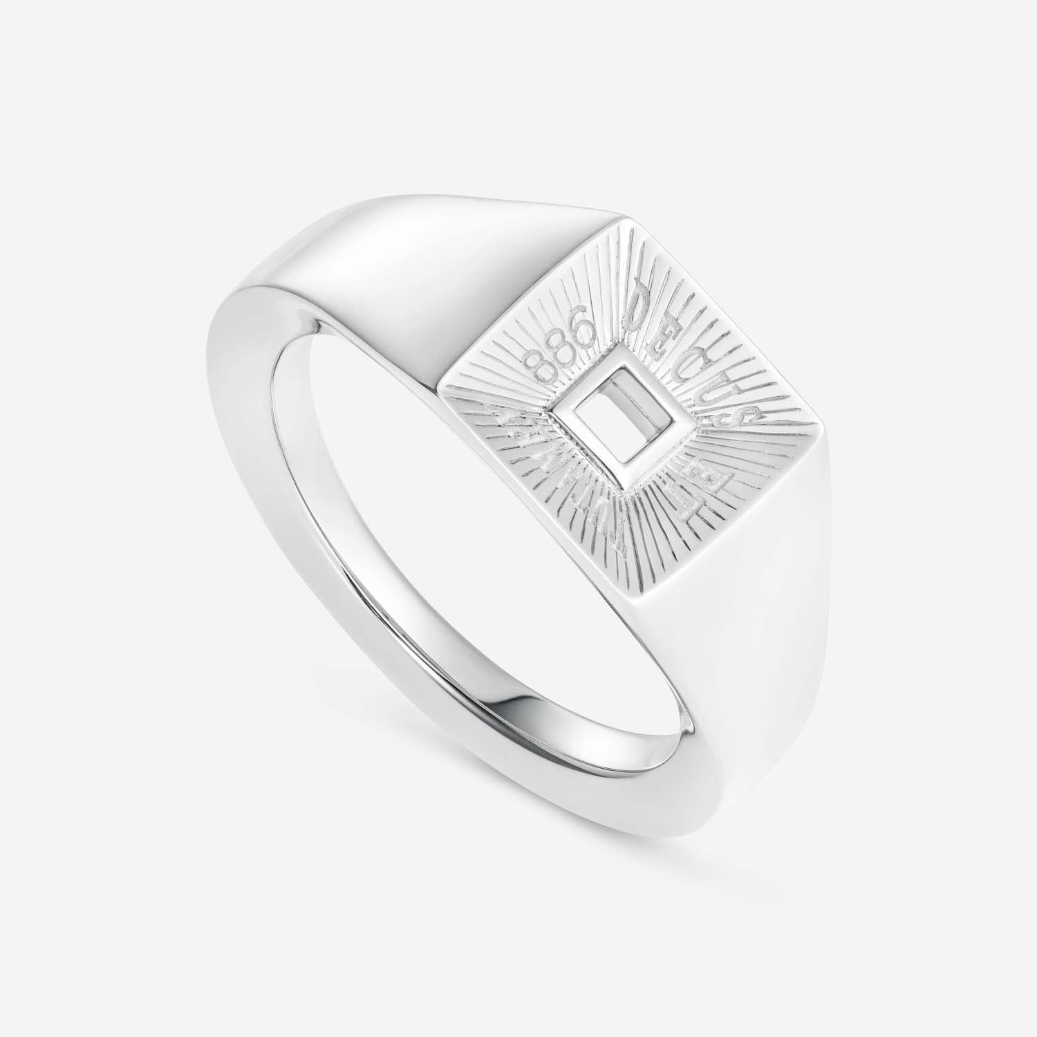 886 Royal Mint Rings Tutamen Square Signet Ring Silver