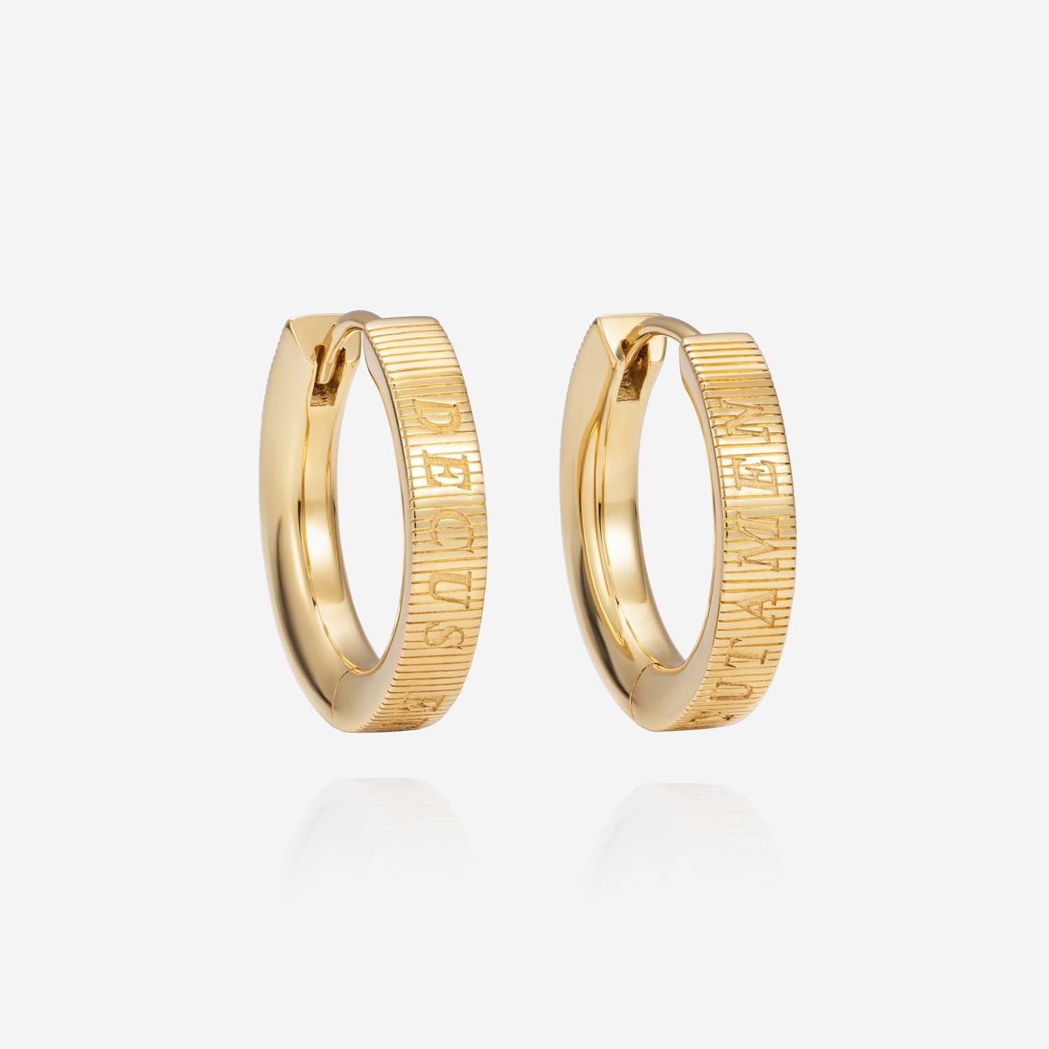 886 Royal Mint Earrings Tutamen Medium Hoop Earrings 18ct Yellow Gold