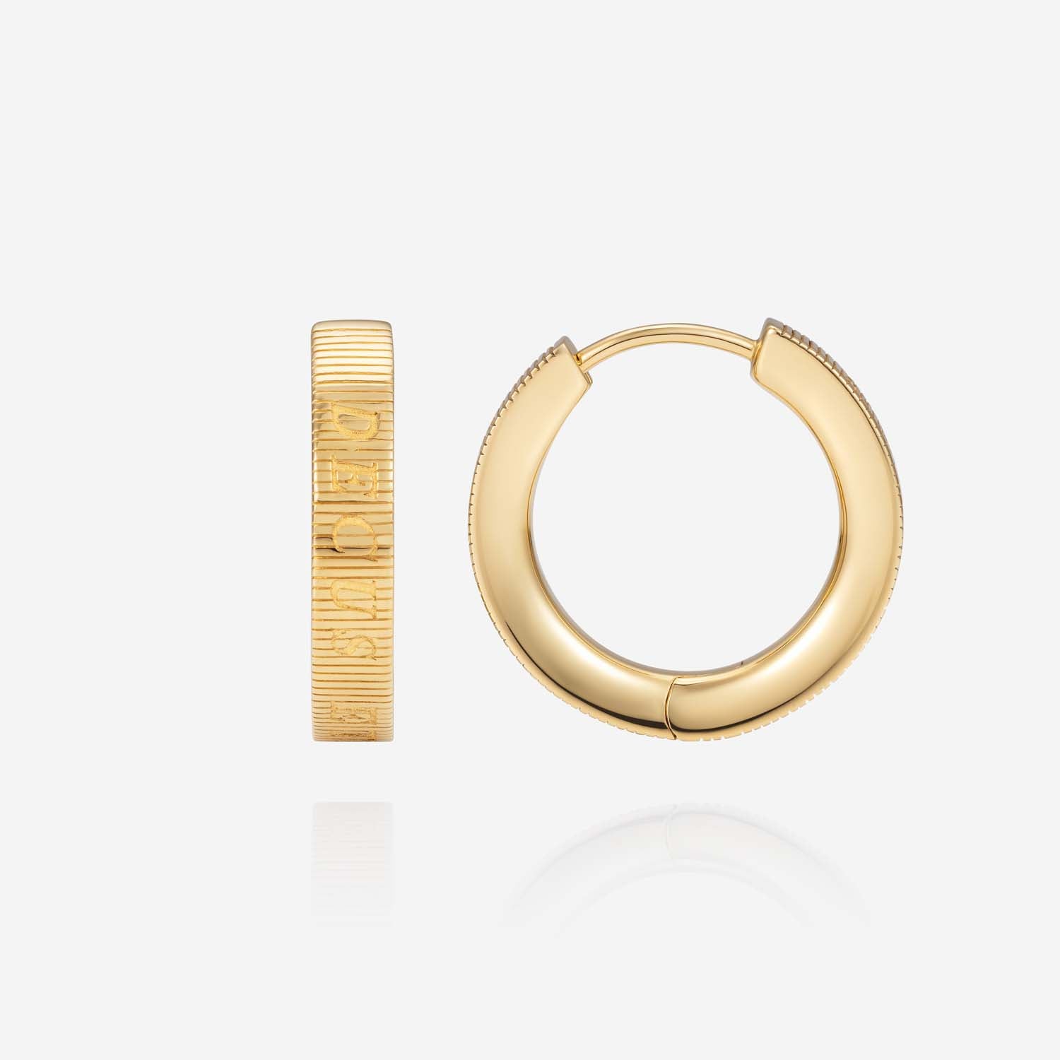 886 Royal Mint Earrings Tutamen Medium Hoop Earrings 18ct Yellow Gold