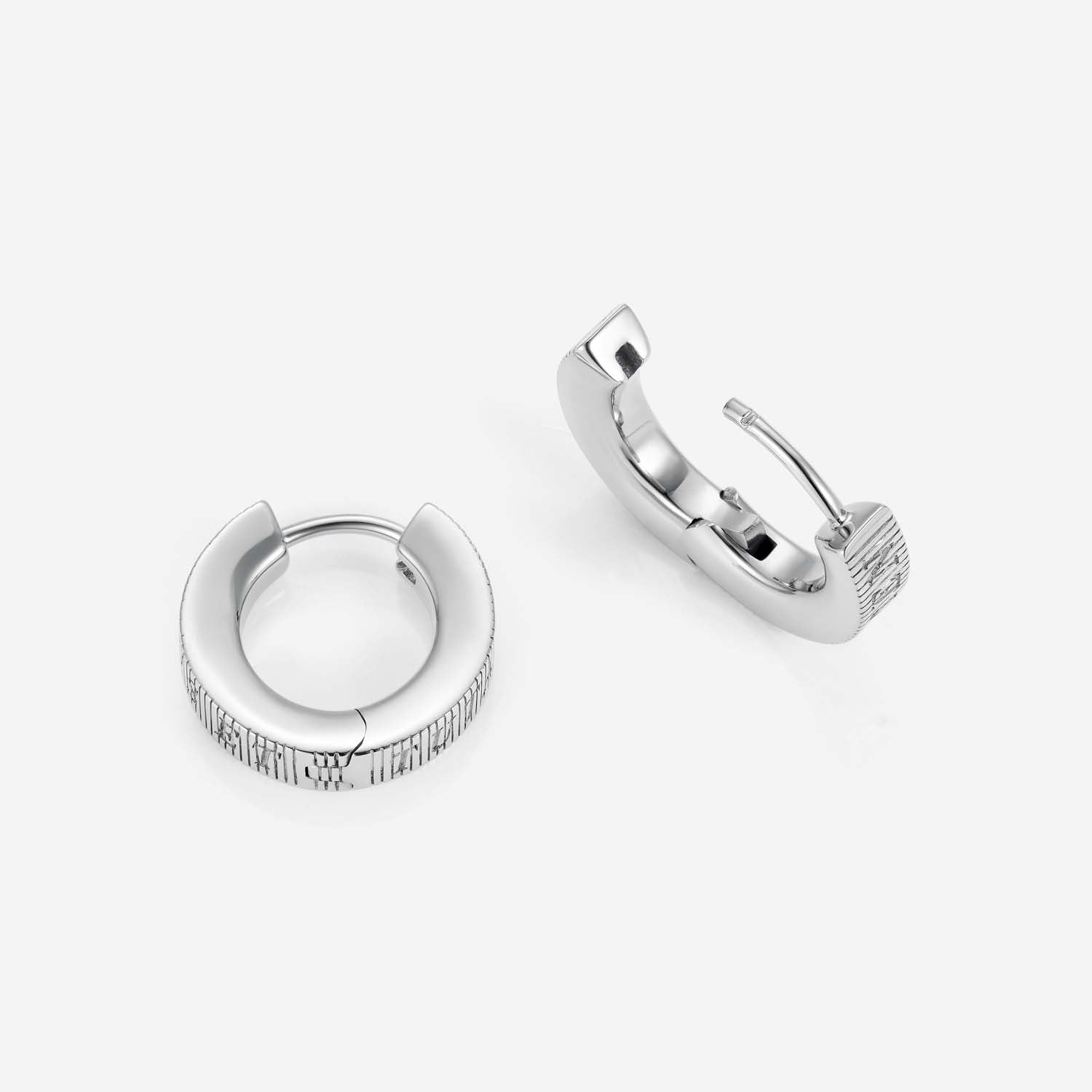 886 Royal Mint Earrings Tutamen Huggie Hoop Earrings Silver