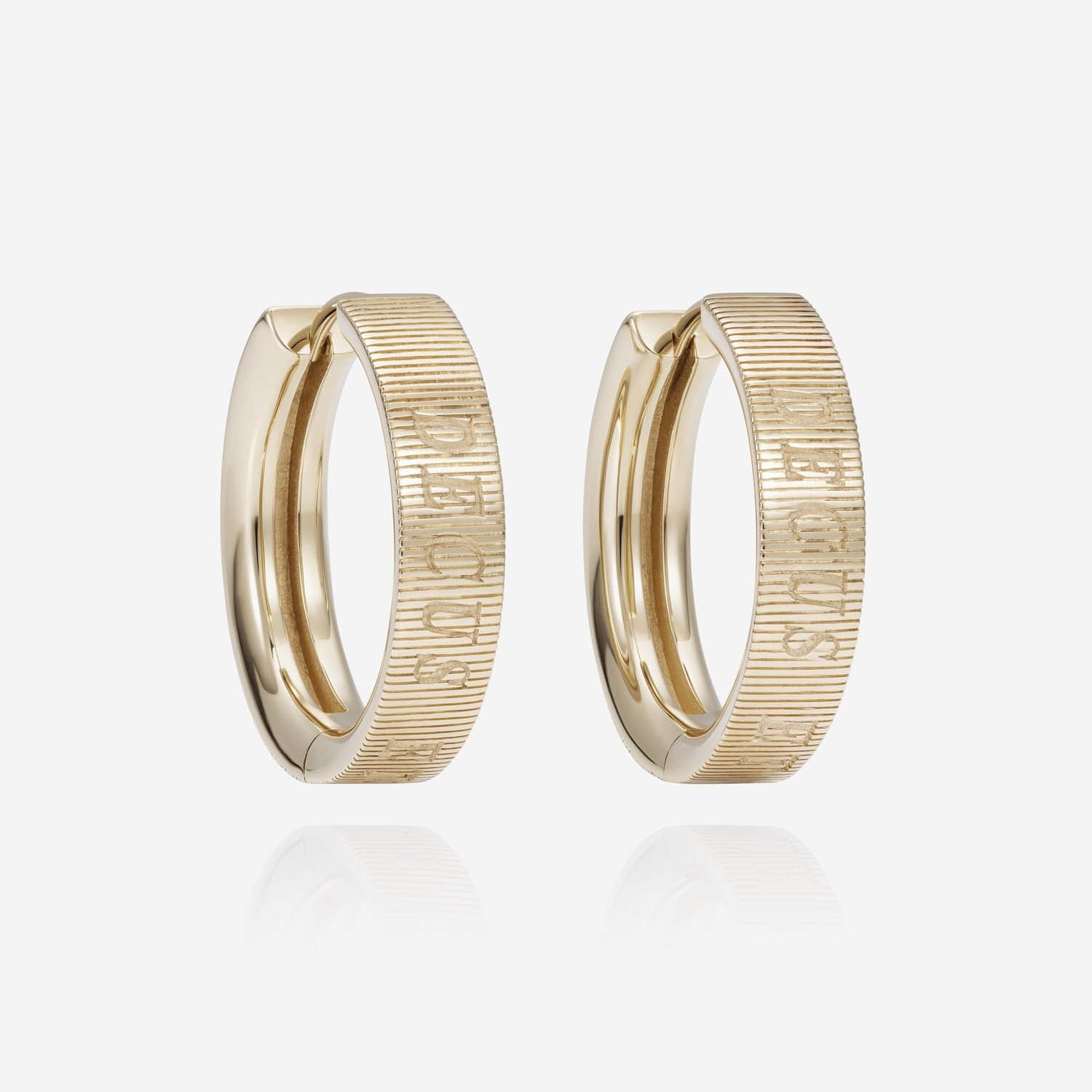 886 Royal Mint Earrings Tutamen Large Hoop Earrings 9ct Yellow Gold