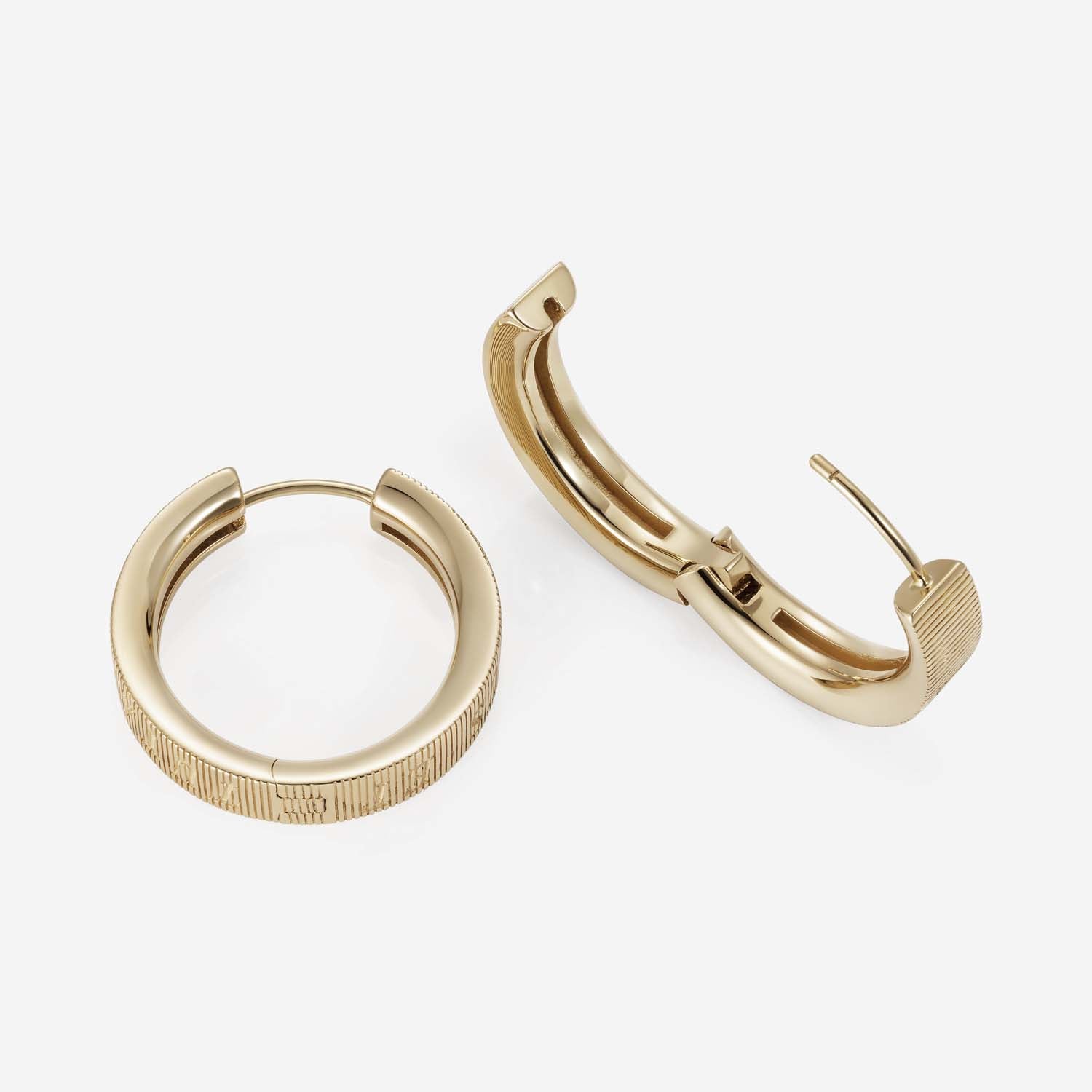 886 Royal Mint Earrings Tutamen Large Hoop Earrings 9ct Yellow Gold