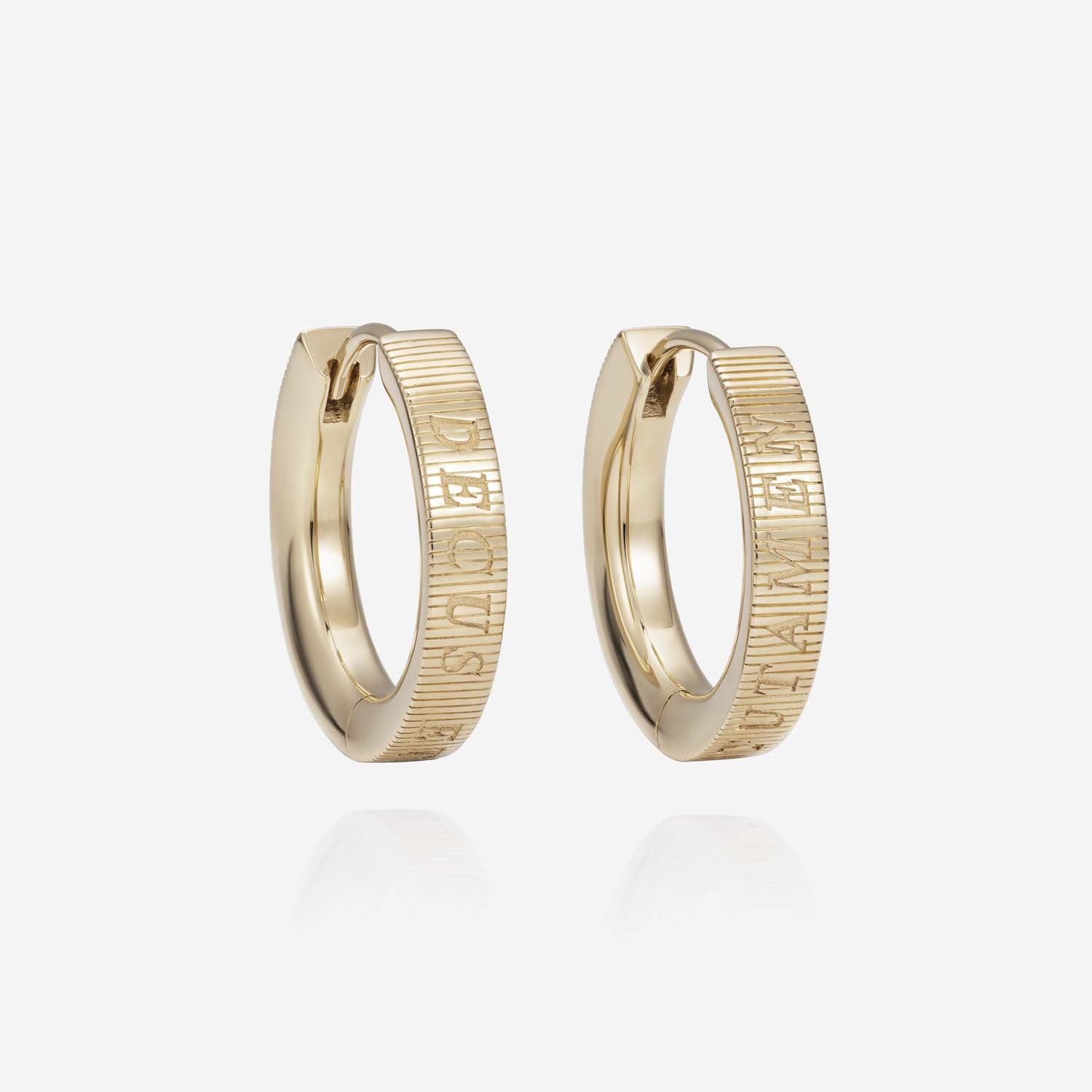886 Royal Mint Earrings Tutamen Medium Hoop Earrings 9ct Yellow Gold