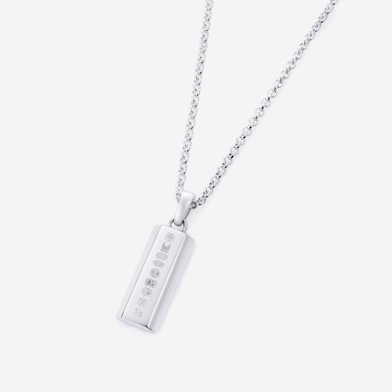 886 Royal Mint Bundle 886 Bar Pendant with Belcher Chain Sterling Silver