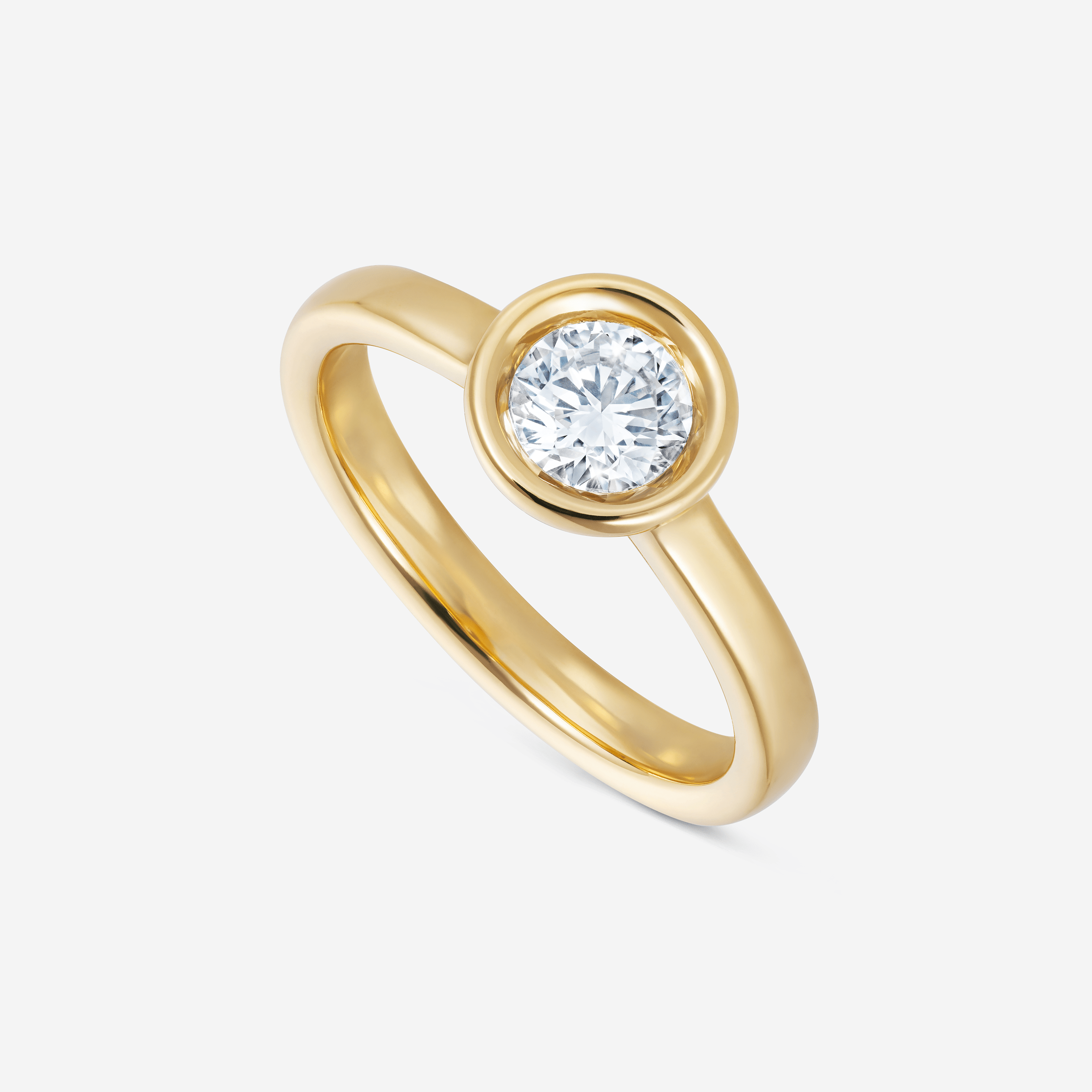 886 Royal Mint Round Cut Solitaire Lab Grown Diamond Engagement Ring, 18ct Yellow Gold