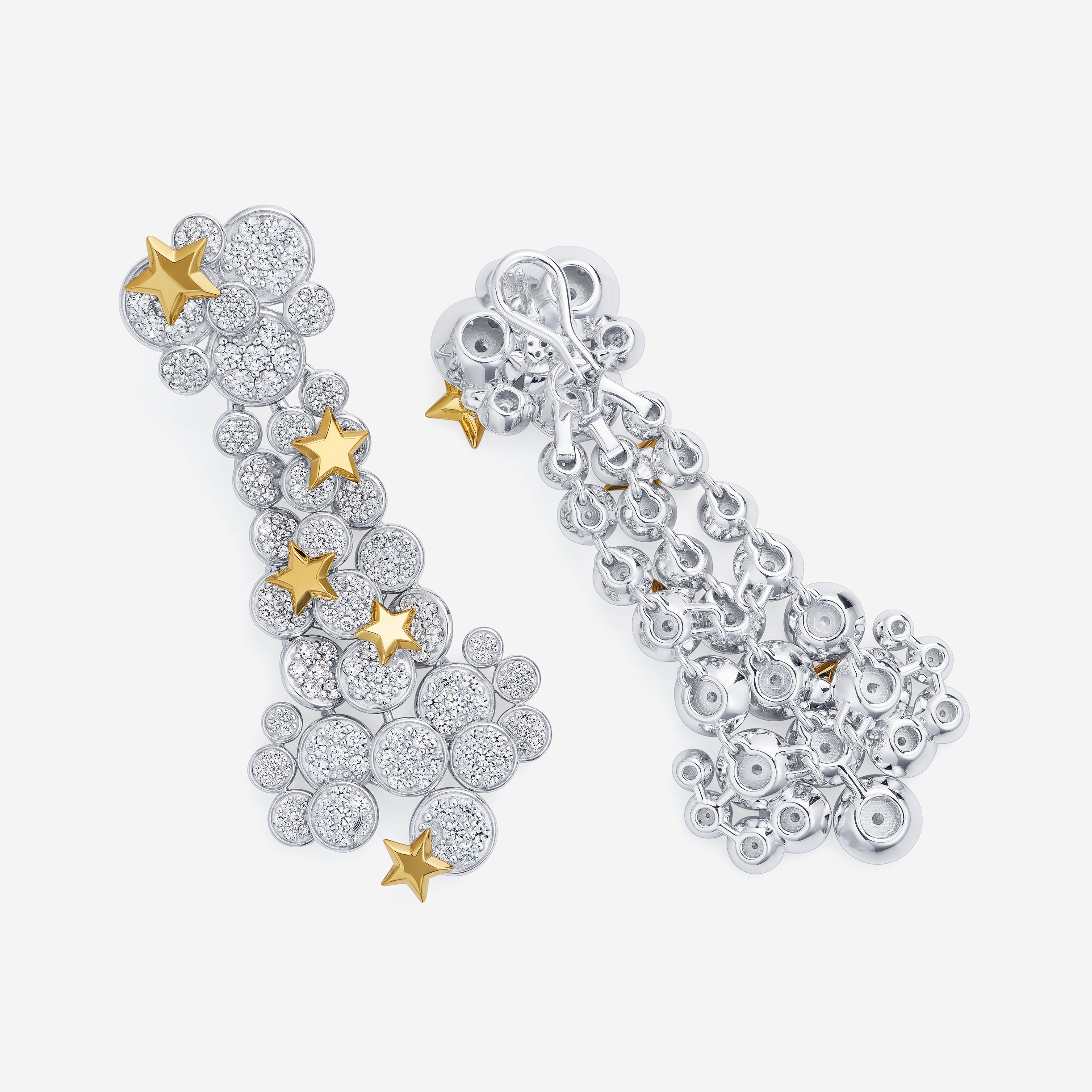 886 Royal Mint Earrings Night Sky Pave Earrings, 18ct Yellow & White Gold