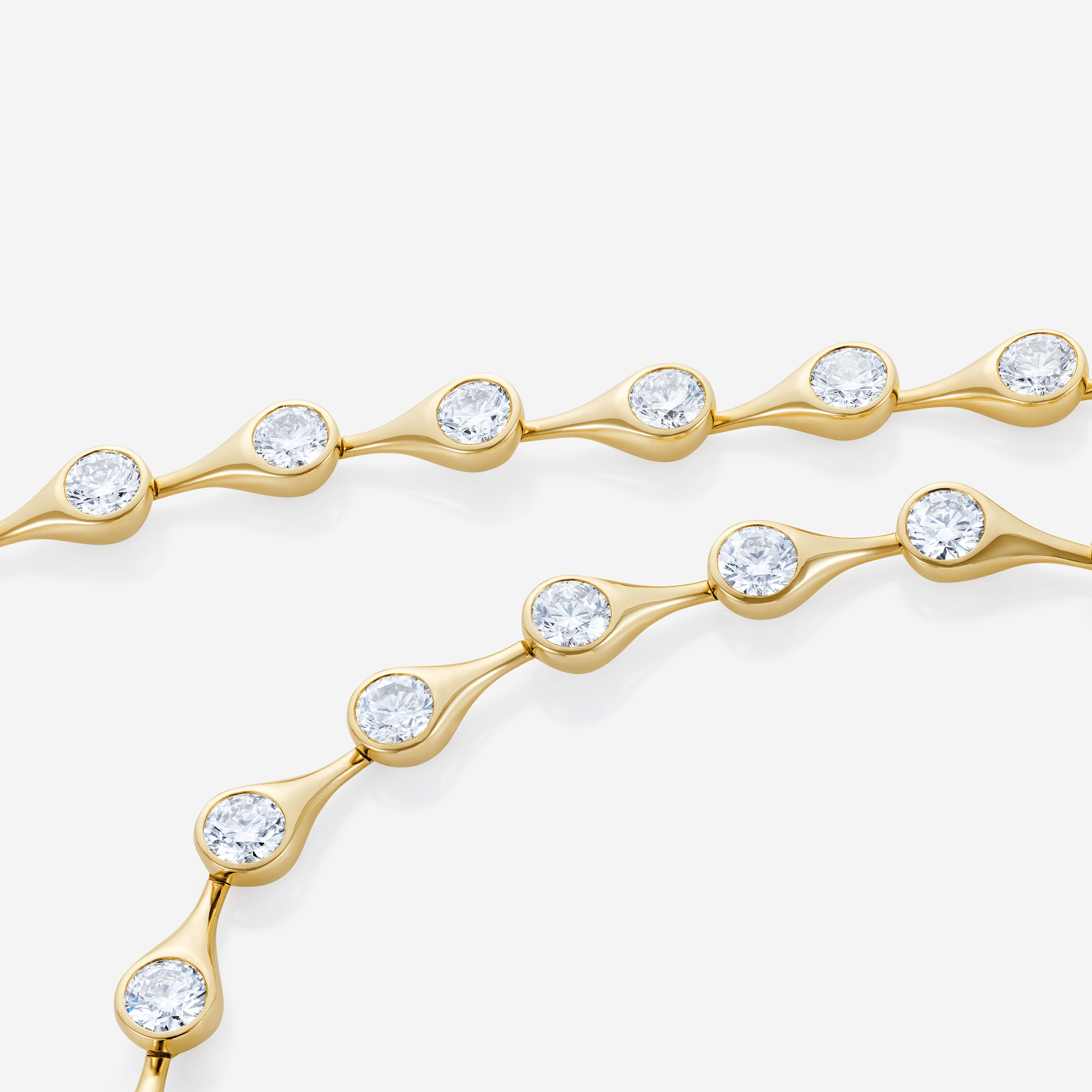886 Royal Mint Necklaces Teardrop Diamond Large Tennis Necklace, 18ct Yellow Gold (Limited Edition)