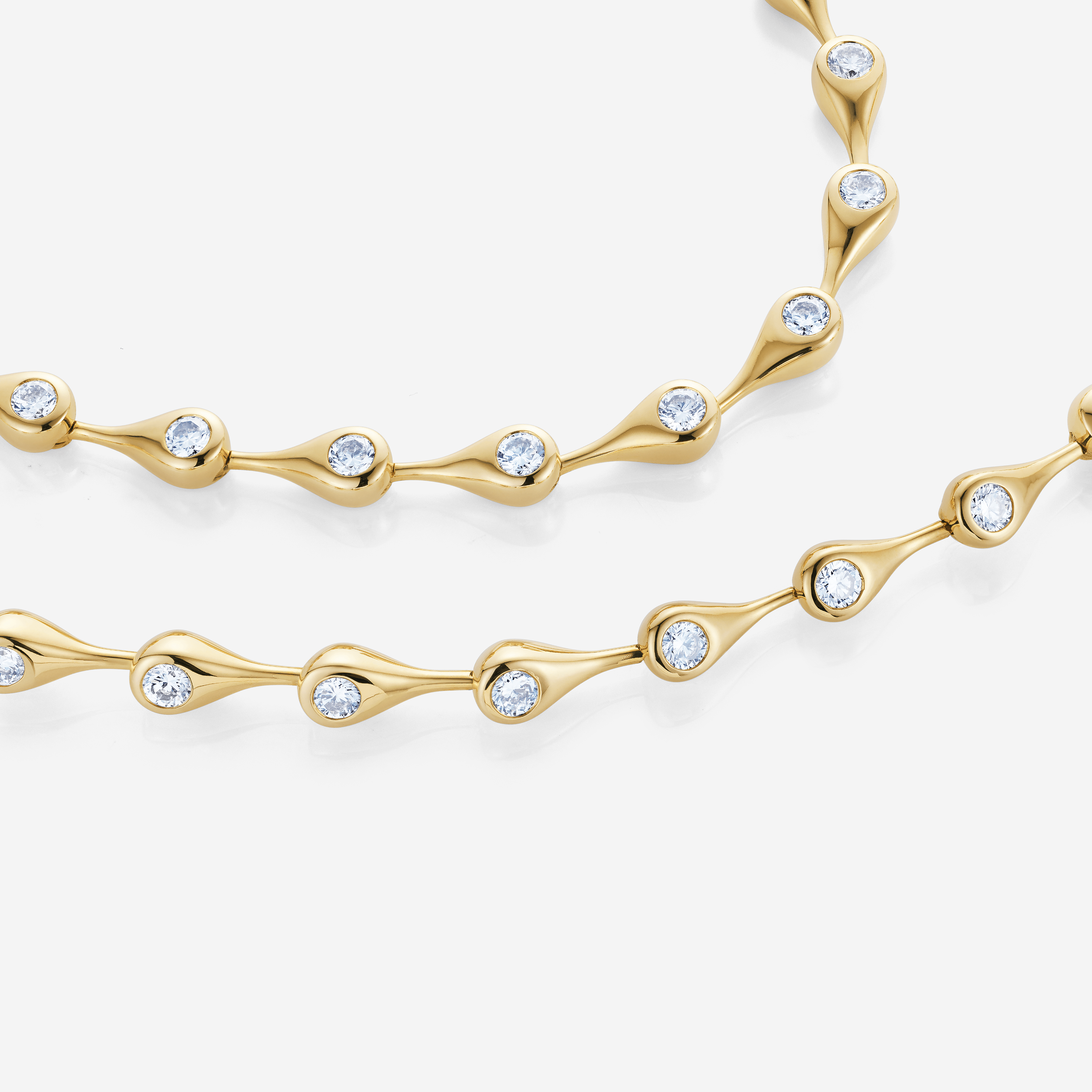 886 Royal Mint Necklaces Teardrop Diamond Large Tennis Necklace, 18ct Yellow Gold (Limited Edition)