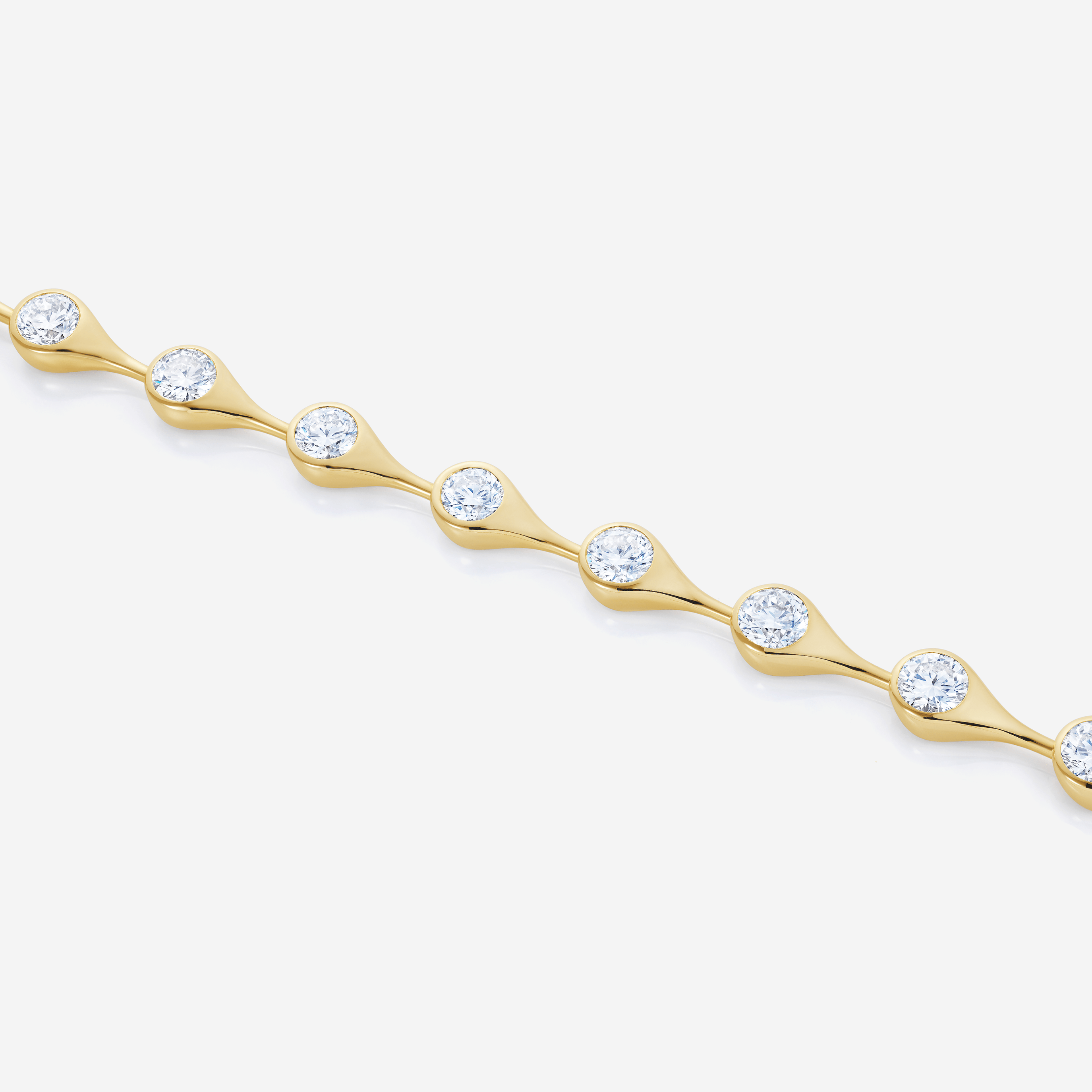 886 Royal Mint Bracelet Teardrop Lab Grown Diamond Large Tennis Bracelet, 18ct Yellow Gold