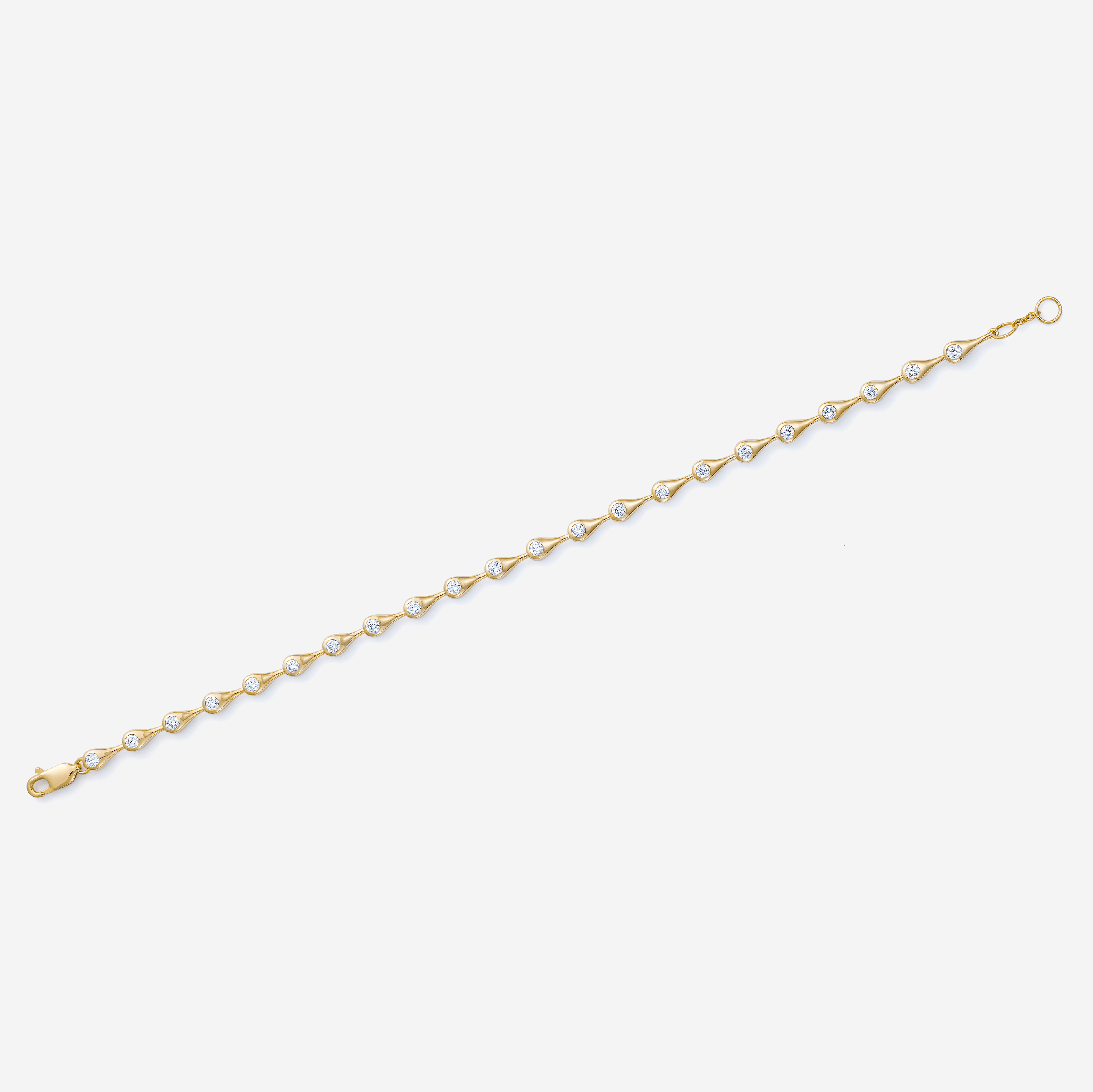 886 Royal Mint Teardrop Lab Grown Diamond Small Tennis Bracelet, 18ct Yellow Gold