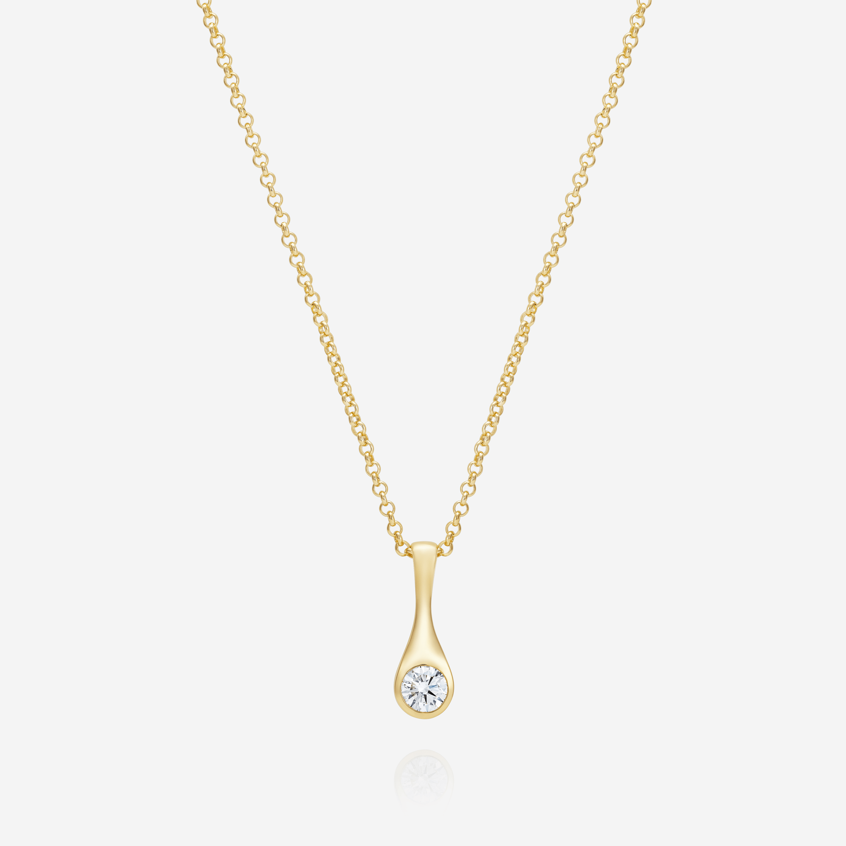 886 Royal Mint Pendants & Charms Teardrop Lab Grown Diamond Large Pendant with Small Belcher 18 inch Chain, 18ct Yellow Gold