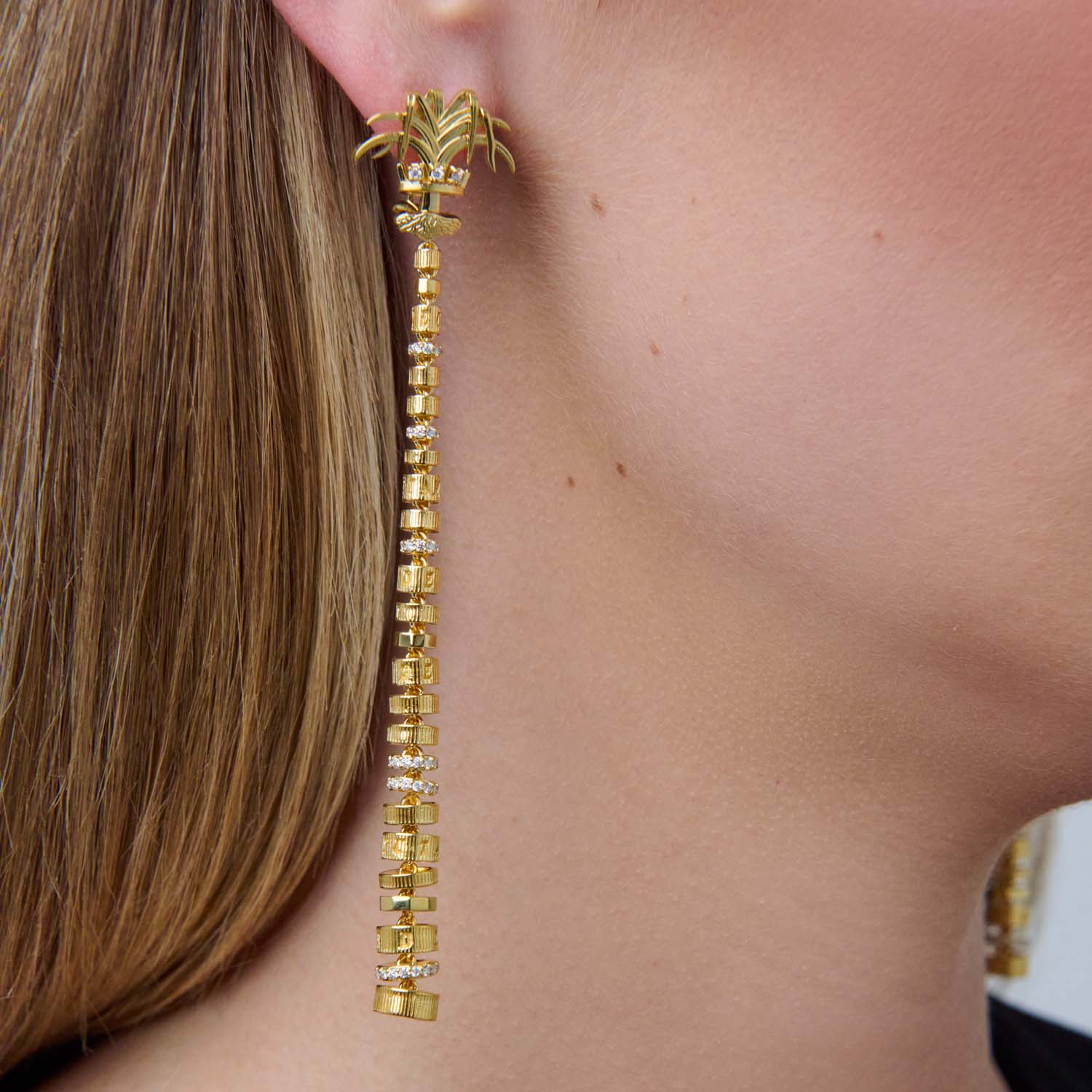 886 Royal Mint Earrings Tutamen Diamond Stack Drop Earrings 18ct Yellow Gold