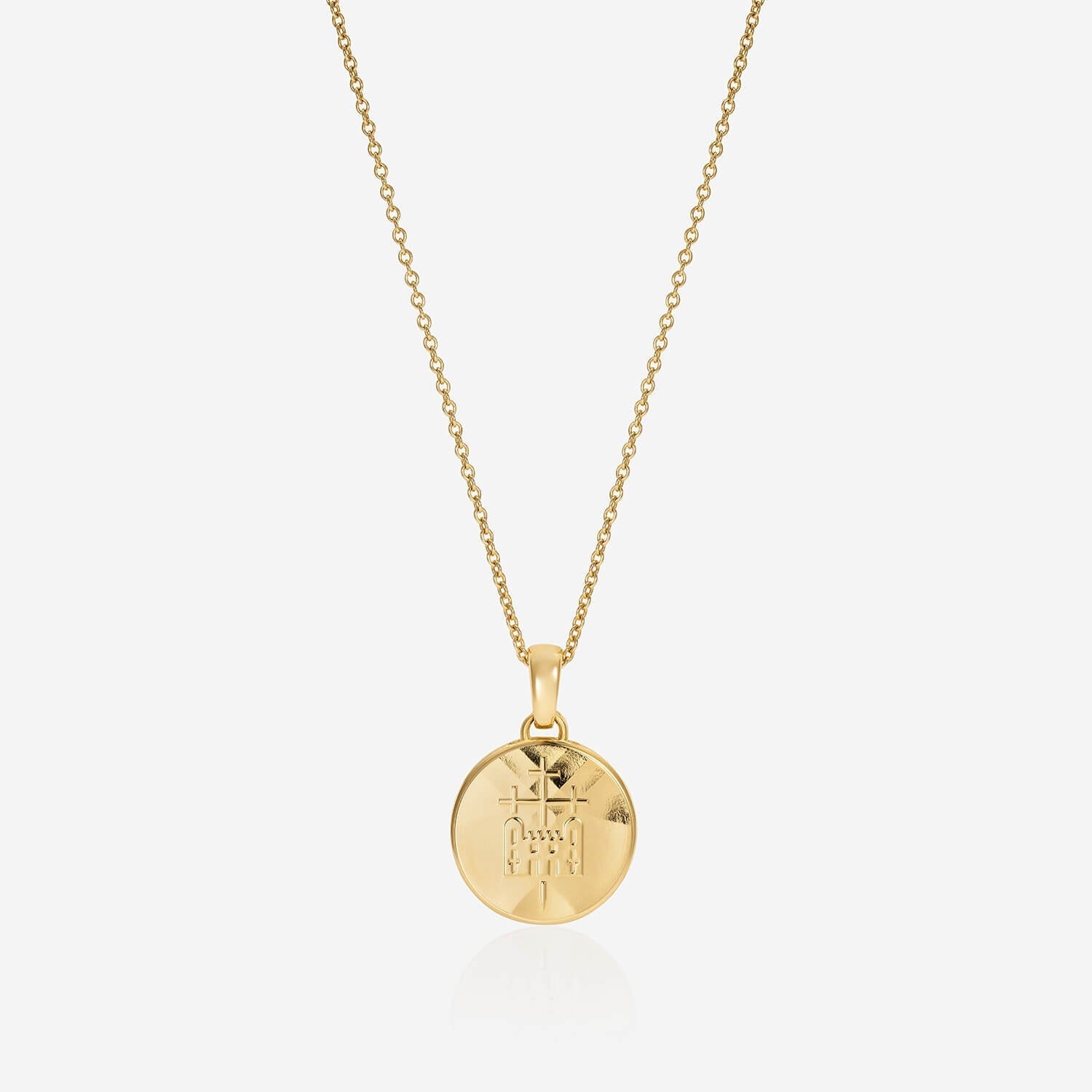 886 Royal Mint Necklaces 886 Caustic Tower Pendant with Chain in 18ct Yellow Gold