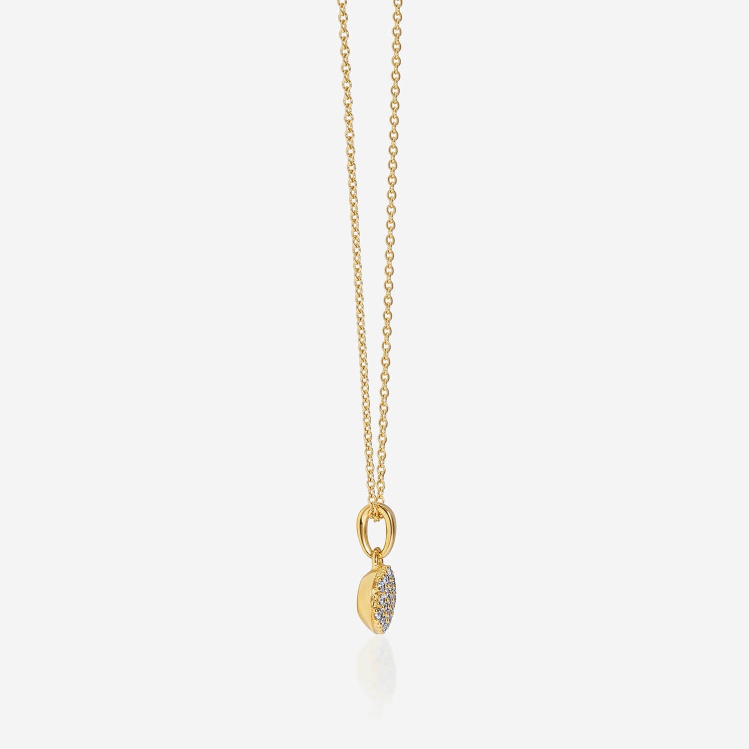886 Royal Mint Necklaces 886 Pavé Button Pendant with Chain in 18ct Yellow Gold