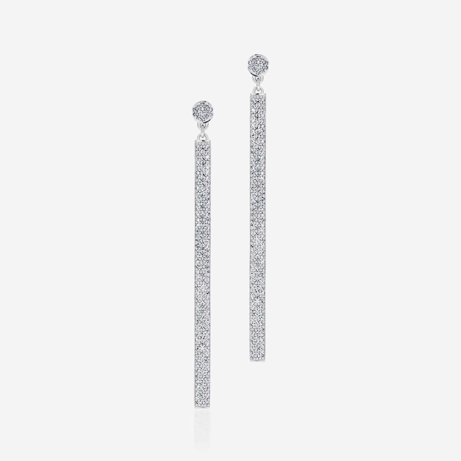 886 Royal Mint Earrings 886 Pavé Large Drop Earrings in 18ct White Gold