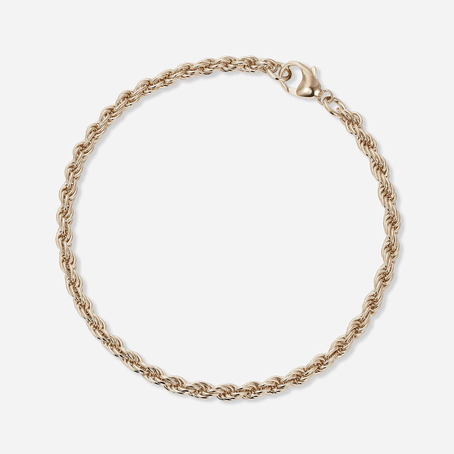 886 Royal Mint Bracelets 886 Rope Chain Bracelet in 9ct Yellow Gold