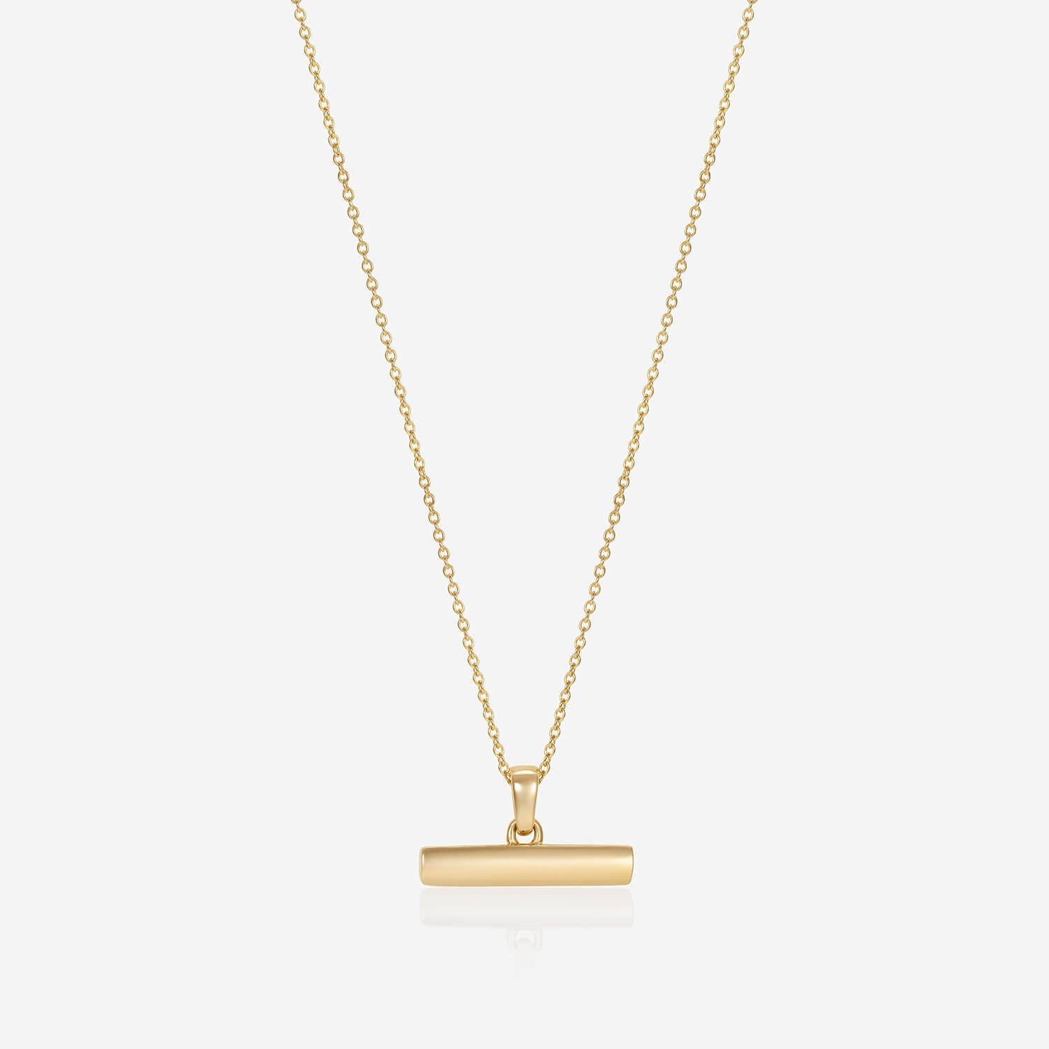 886 Royal Mint Necklaces 886 Small T-Bar Pendant with Chain in 18ct Yellow Gold