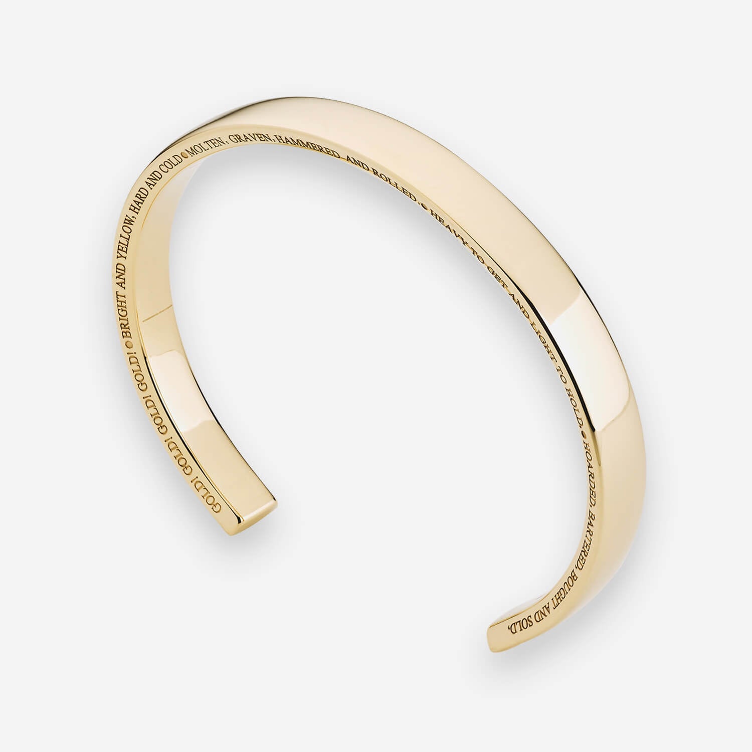 886 Royal Mint Bracelets 886 Bold Poem Cuff in 18ct Yellow Gold