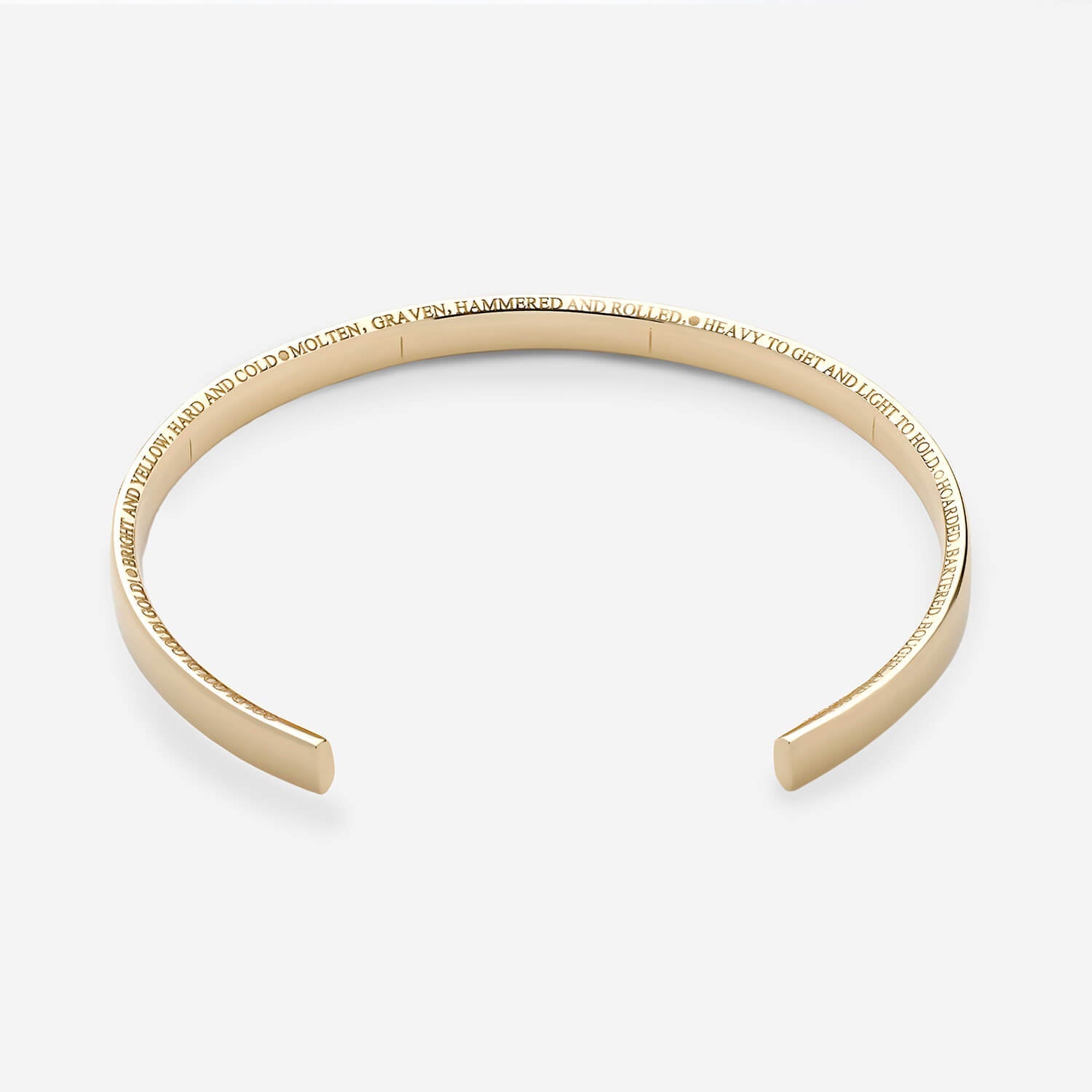 886 Royal Mint Bracelet 886 Poem Cuff in 9ct Yellow Gold