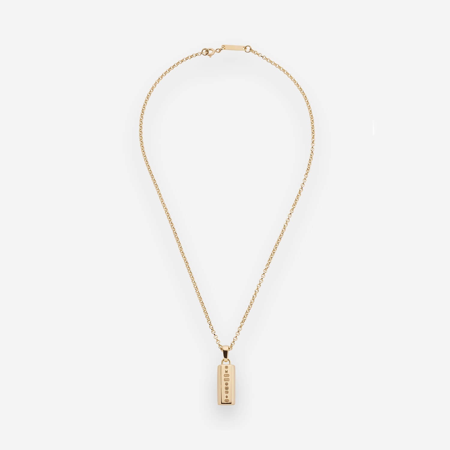 886 Royal Mint Necklaces 886 Bar Pendant with Chain in 18ct Yellow Gold