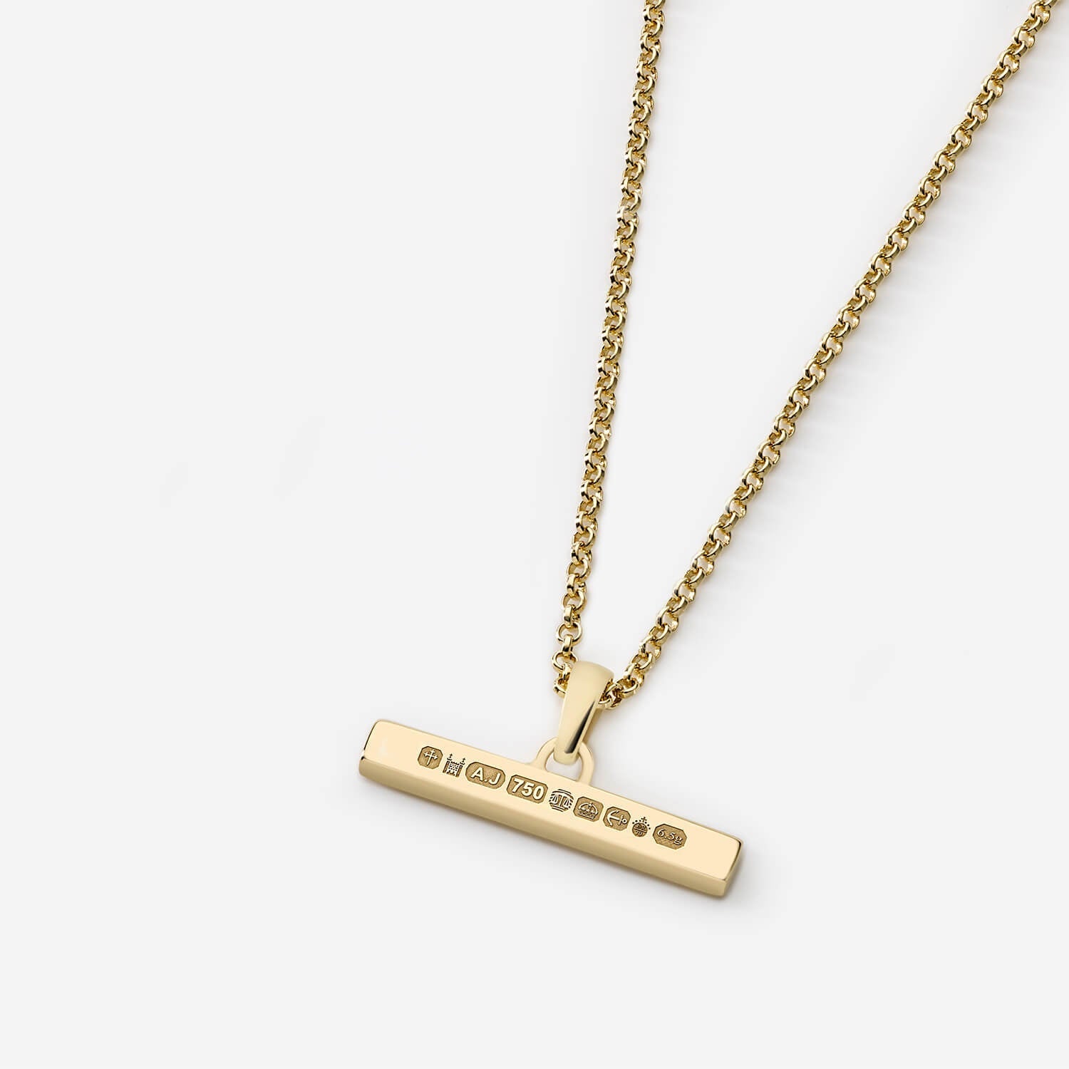 886 Royal Mint Pendants & Charms 886 T-Bar Pendant in 18ct Yellow Gold