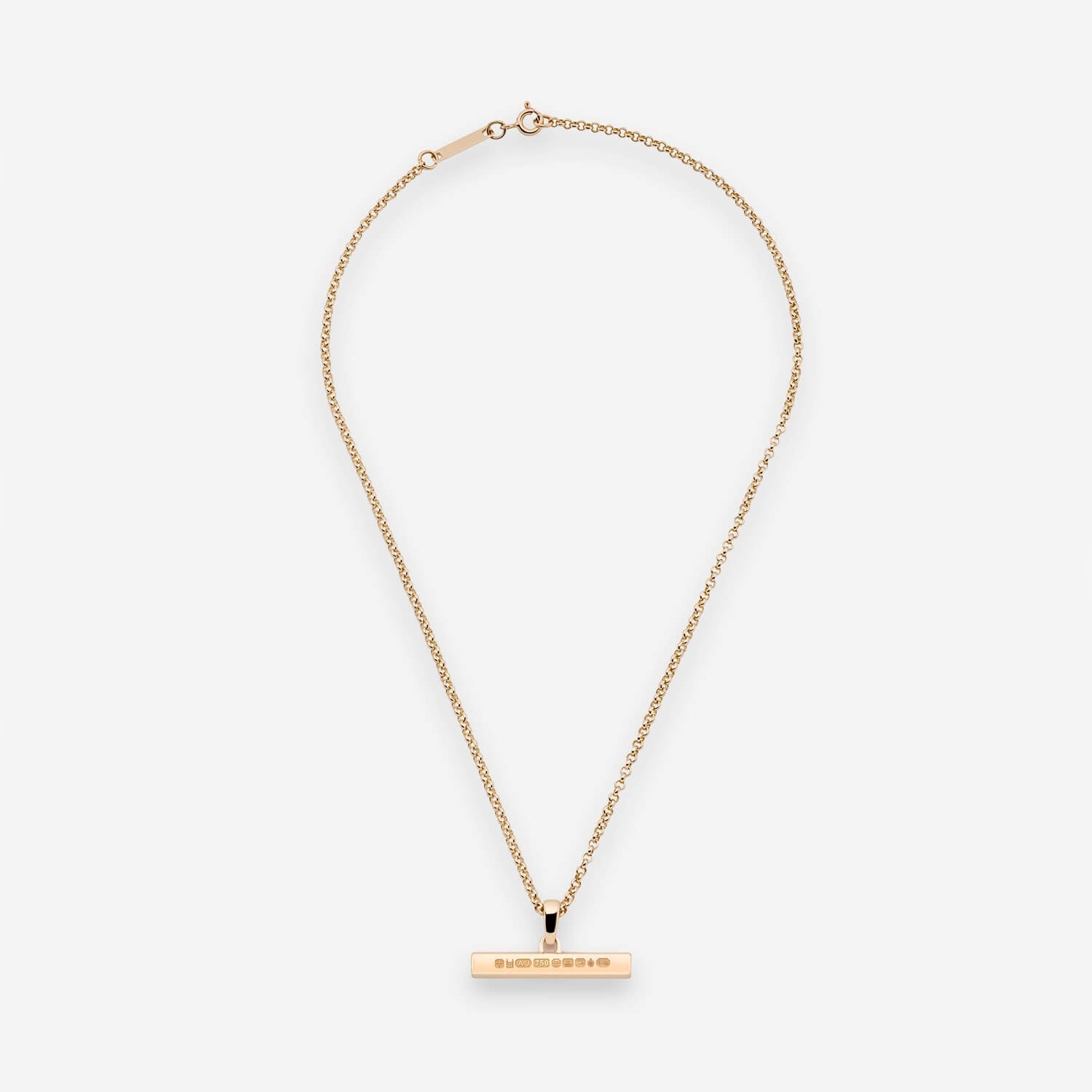 886 Royal Mint Pendants & Charms 886 T-Bar Pendant in 18ct Yellow Gold