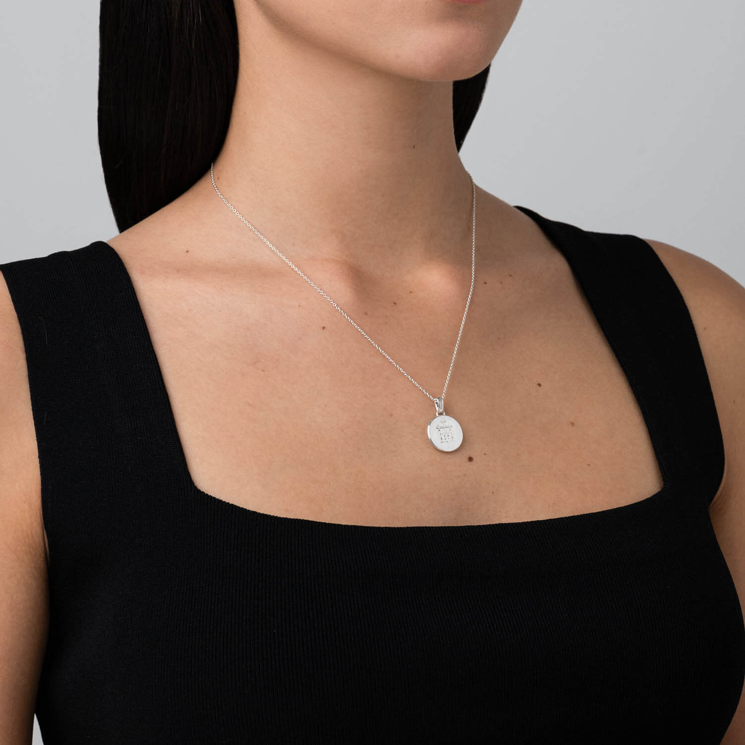 886 Royal Mint Necklaces 886 Caustic Tower Pendant with Chain in Sterling Silver